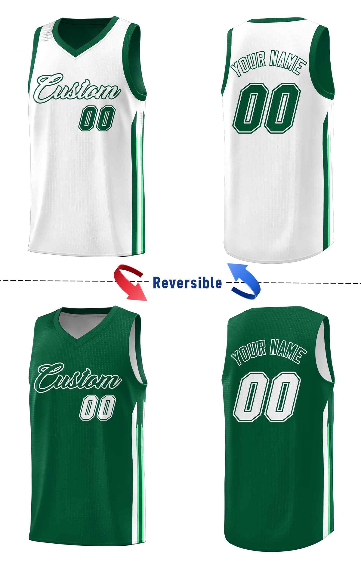 Custom Navy White Double SideKits Men Basketball Jersey | KXKSHOP