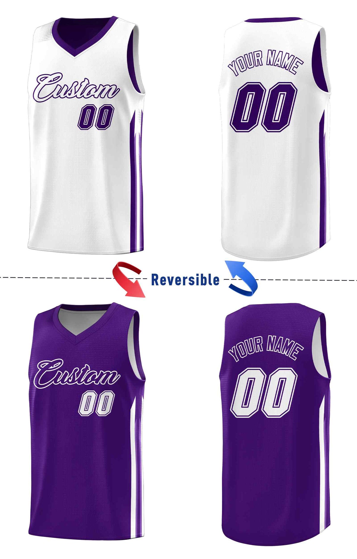 Custom Navy White Double SideKits Men Basketball Jersey | KXKSHOP