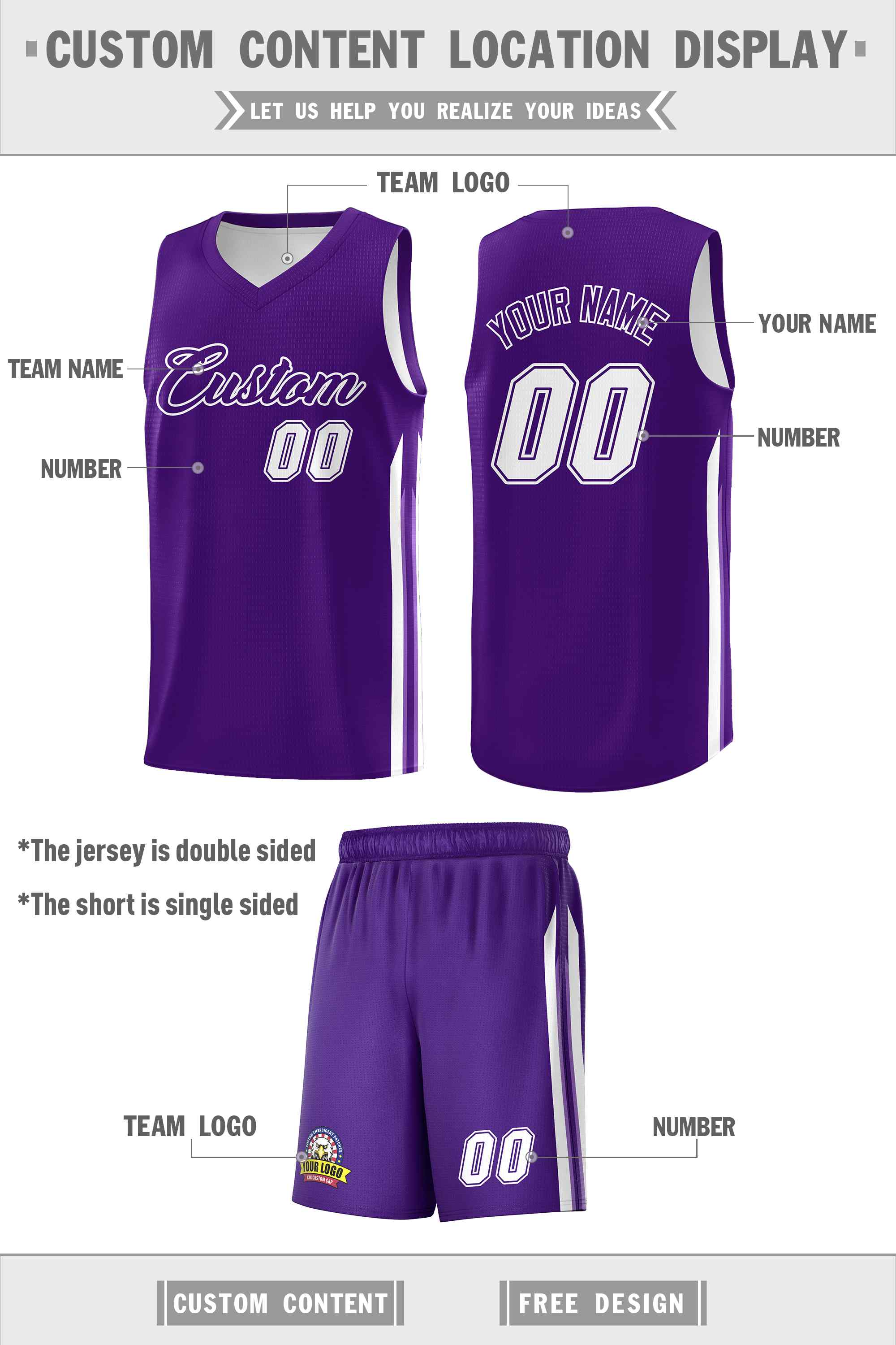 Custom Navy White Double SideKits Men Basketball Jersey | KXKSHOP
