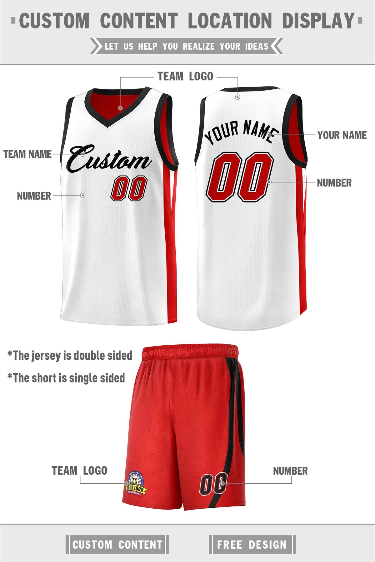 Custom Black White Double Side Sets Men Basketball Jersey | KXKSHOP
