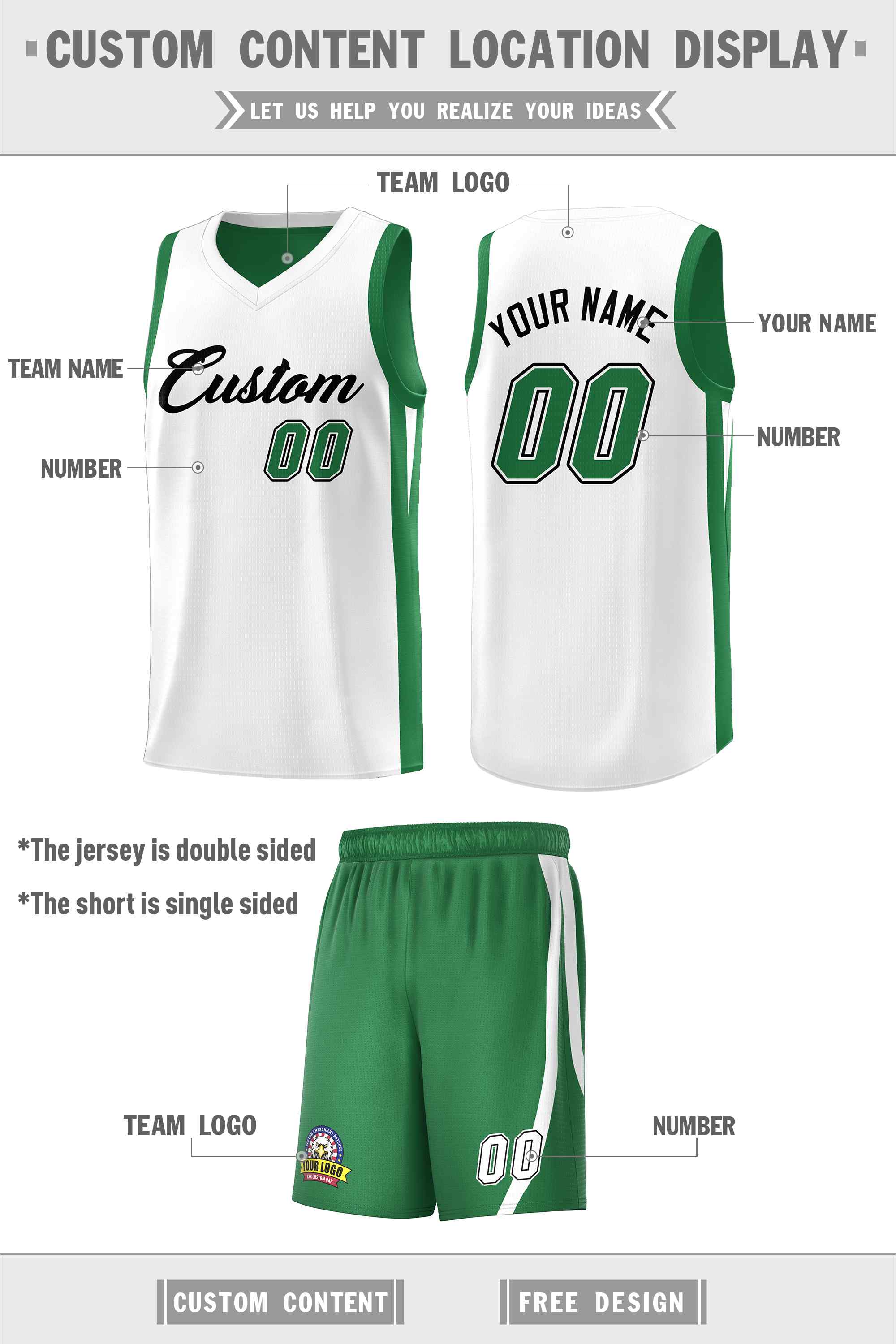 Custom Black White Double Side Sets Men Basketball Jersey | KXKSHOP