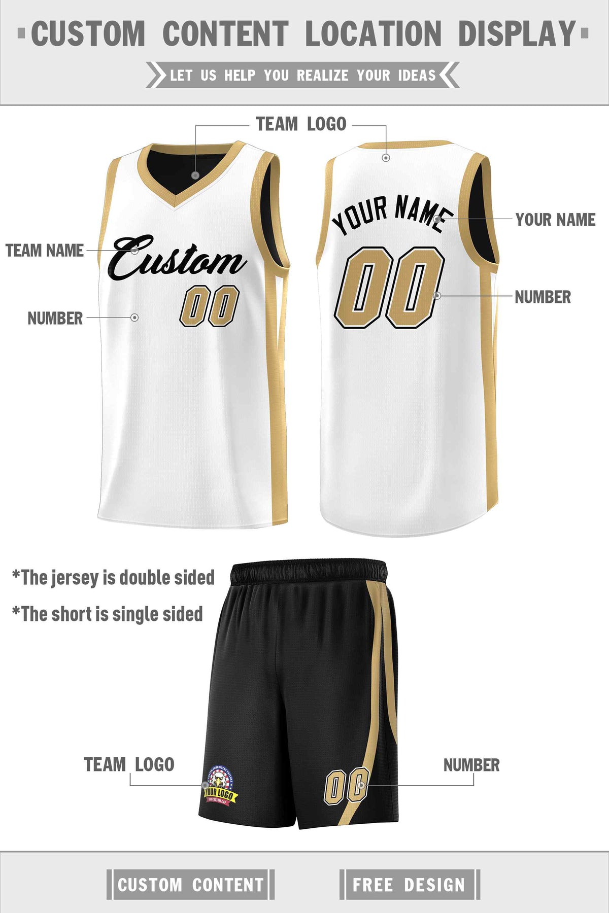 Custom Black White Double Side Sets Men Basketball Jersey | KXKSHOP