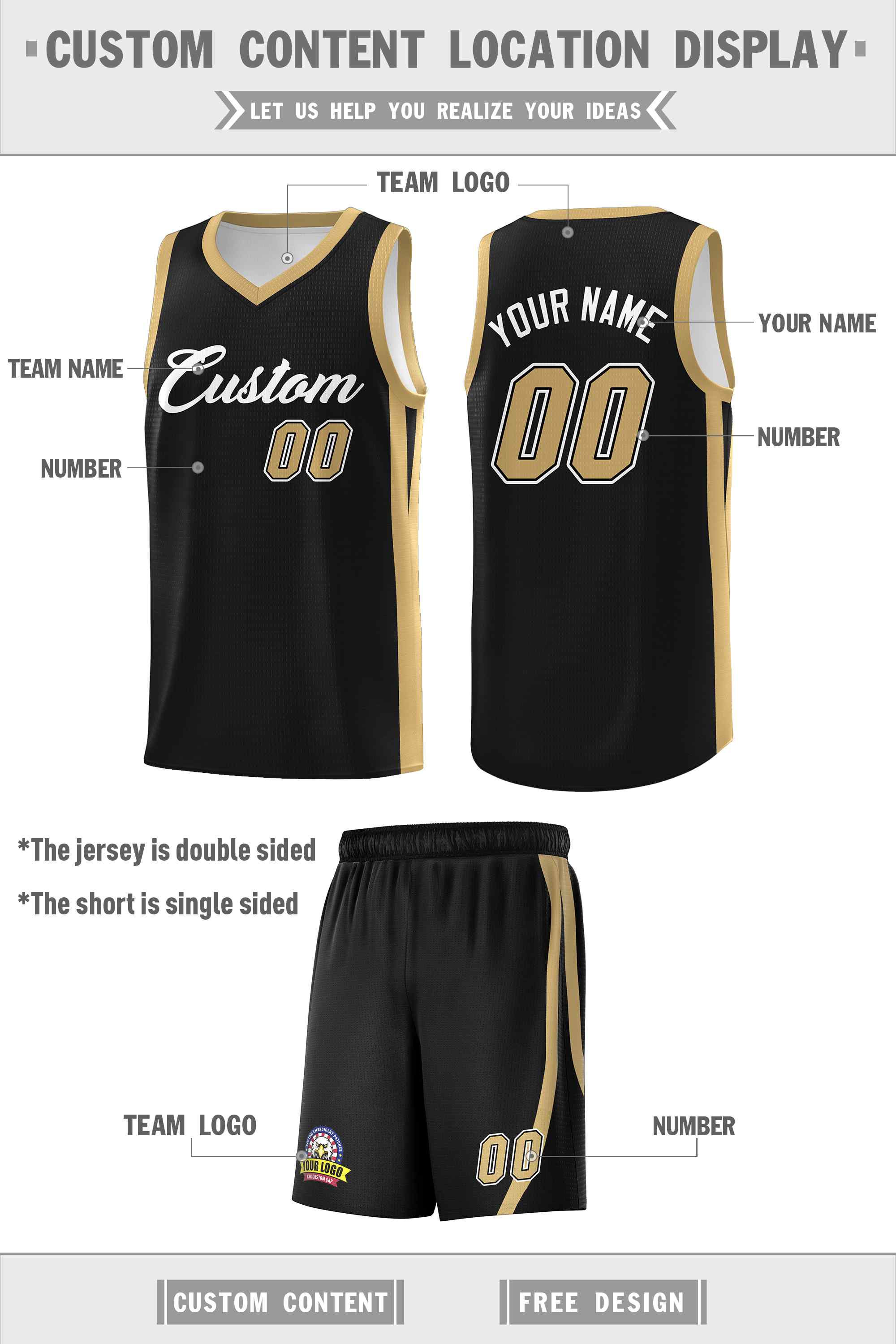 Custom Black White Double Side Sets Men Basketball Jersey | KXKSHOP