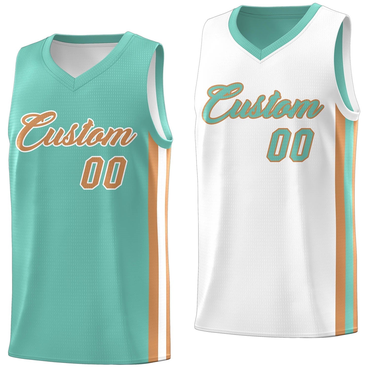 Custom Light Green White Double Side Tops Basketball Jersey | KXKSHOP