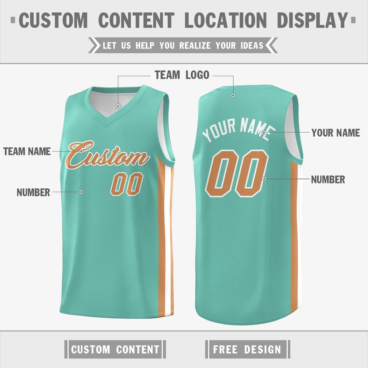 Custom White Orange Double Side Tops Basketball Jersey | KXKSHOP