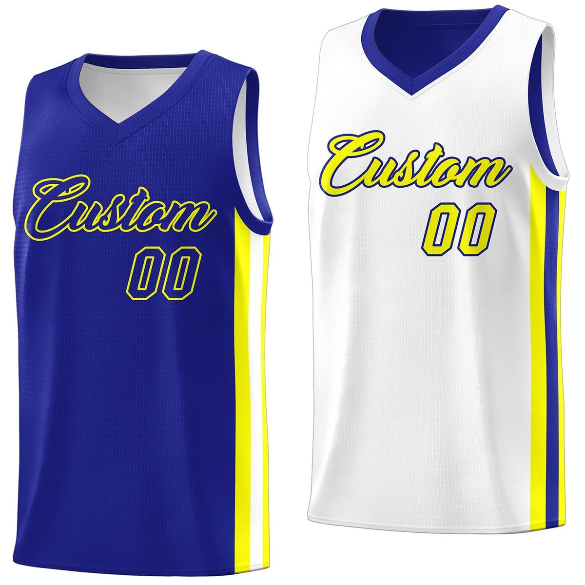 Custom Royal White Double Side Tops Basketball Jersey | KXKSHOP