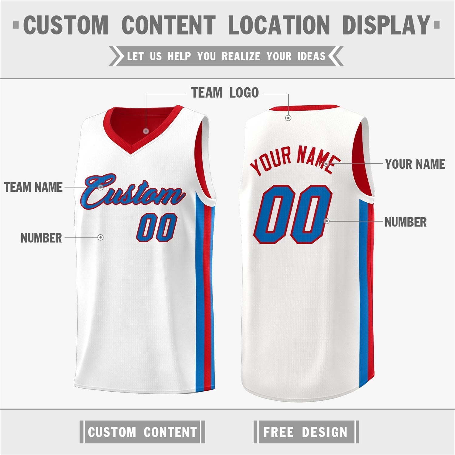 Custom White Orange Double Side Tops Basketball Jersey | KXKSHOP