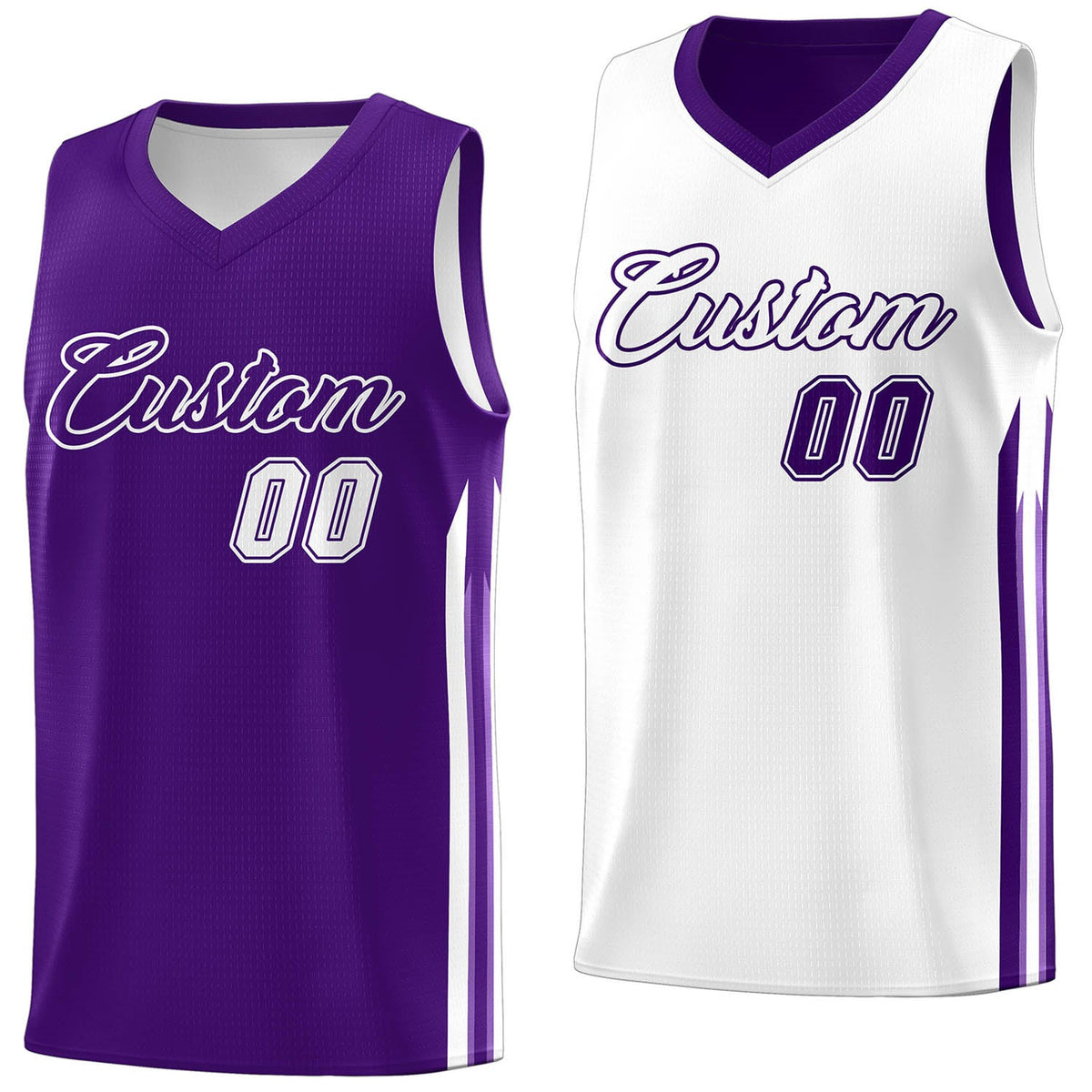 Custom Purple White Double Side Tops Men Training Basketball Jersey | KXKSHOP