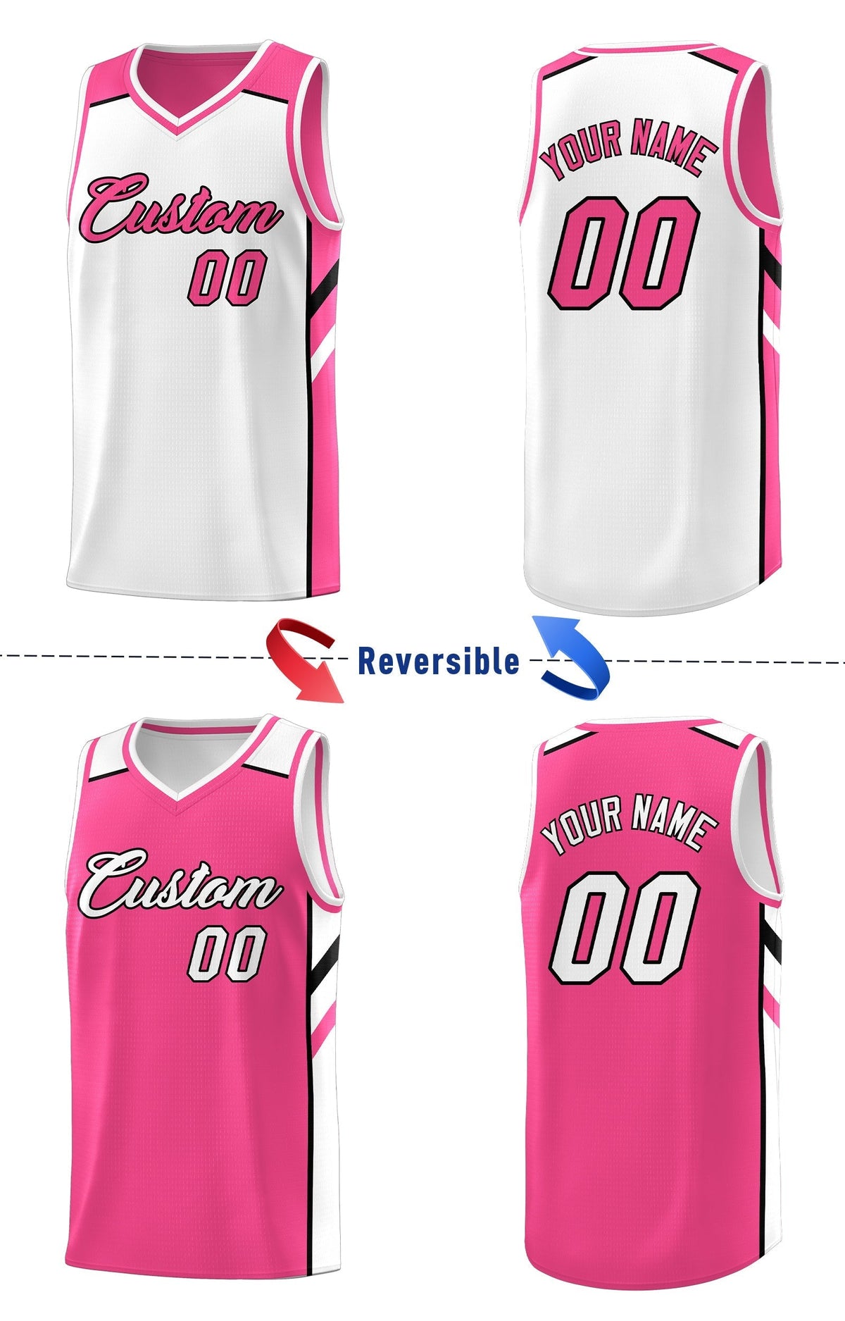 Custom Royal White-Yellow Double Side Tops Fashion Basketball Jersey | KXKSHOP
