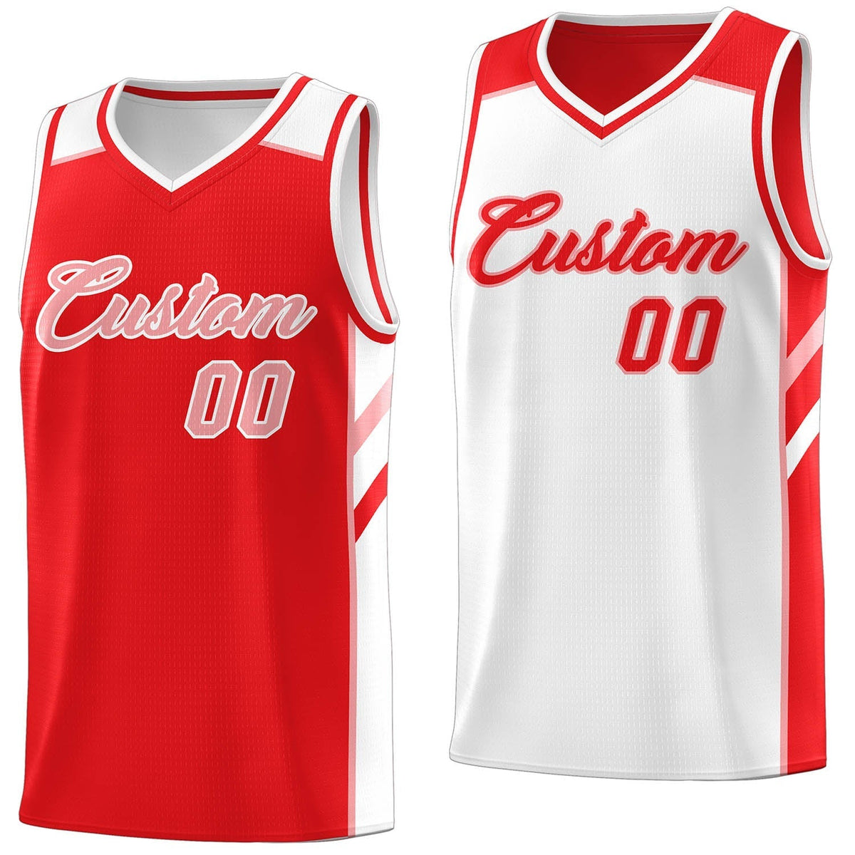 Custom Red White Double Side Tops Casual Basketball Jersey | KXKSHOP