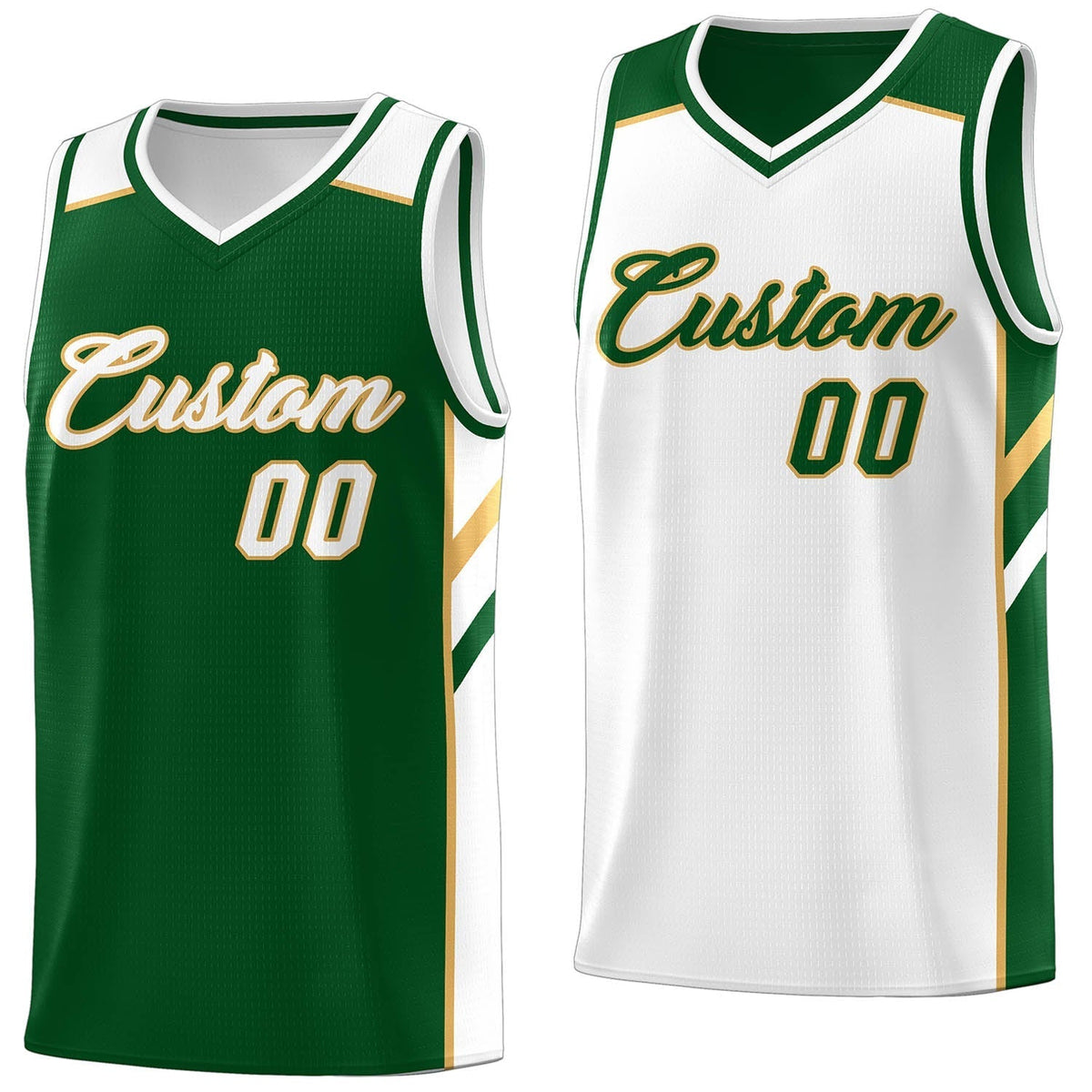 Custom Green White Double Side Tops Casual Basketball Jersey | KXKSHOP