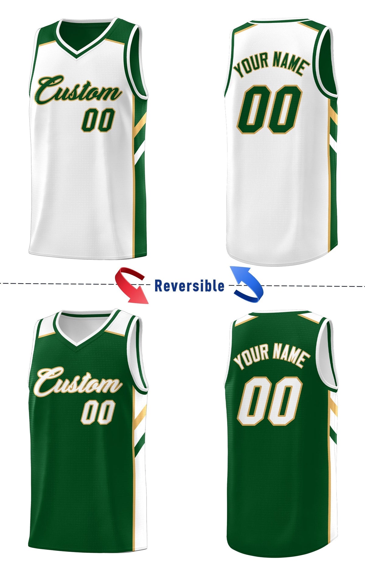 Custom Royal White-Yellow Double Side Tops Fashion Basketball Jersey | KXKSHOP