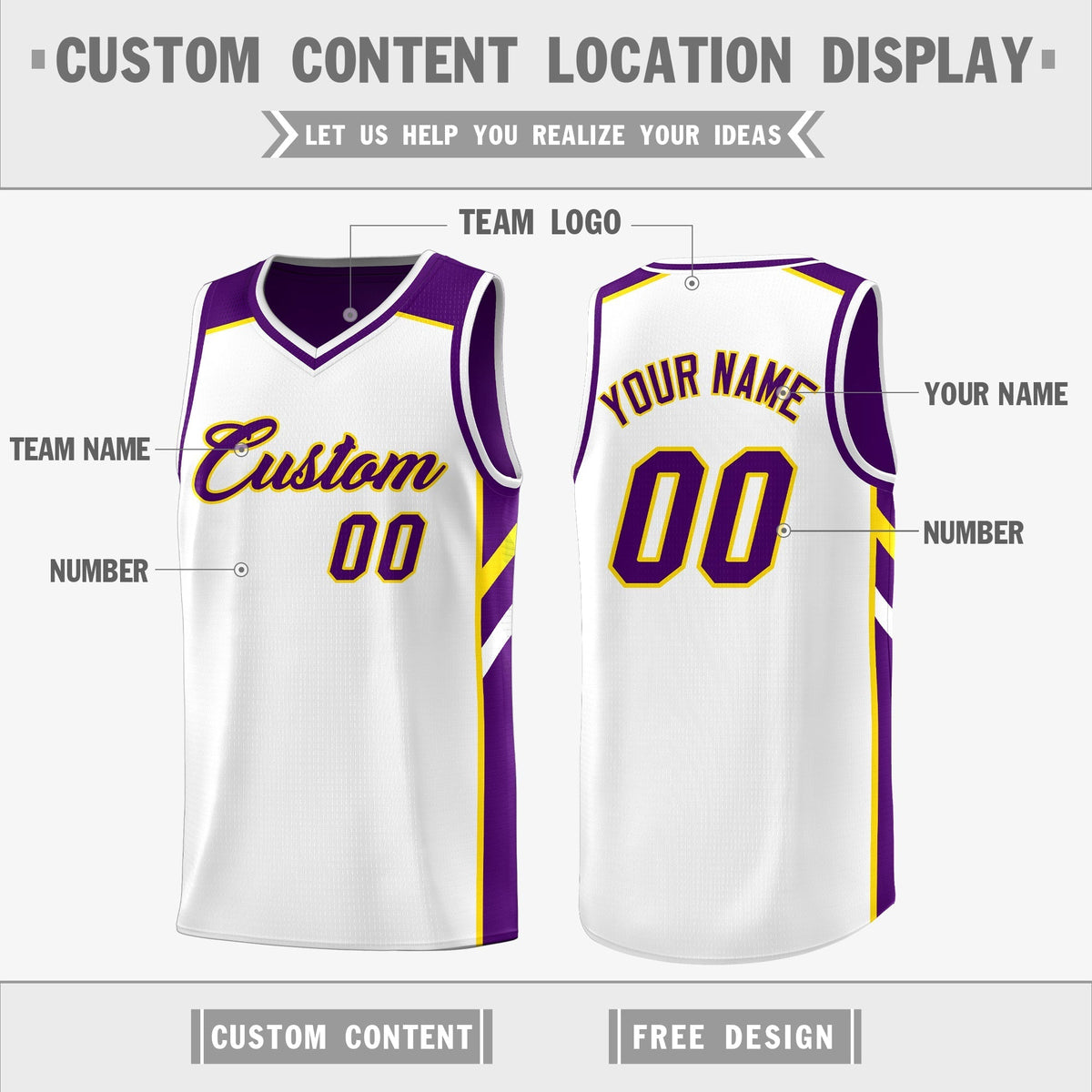 Custom Royal White-Yellow Double Side Tops Fashion Basketball Jersey | KXKSHOP
