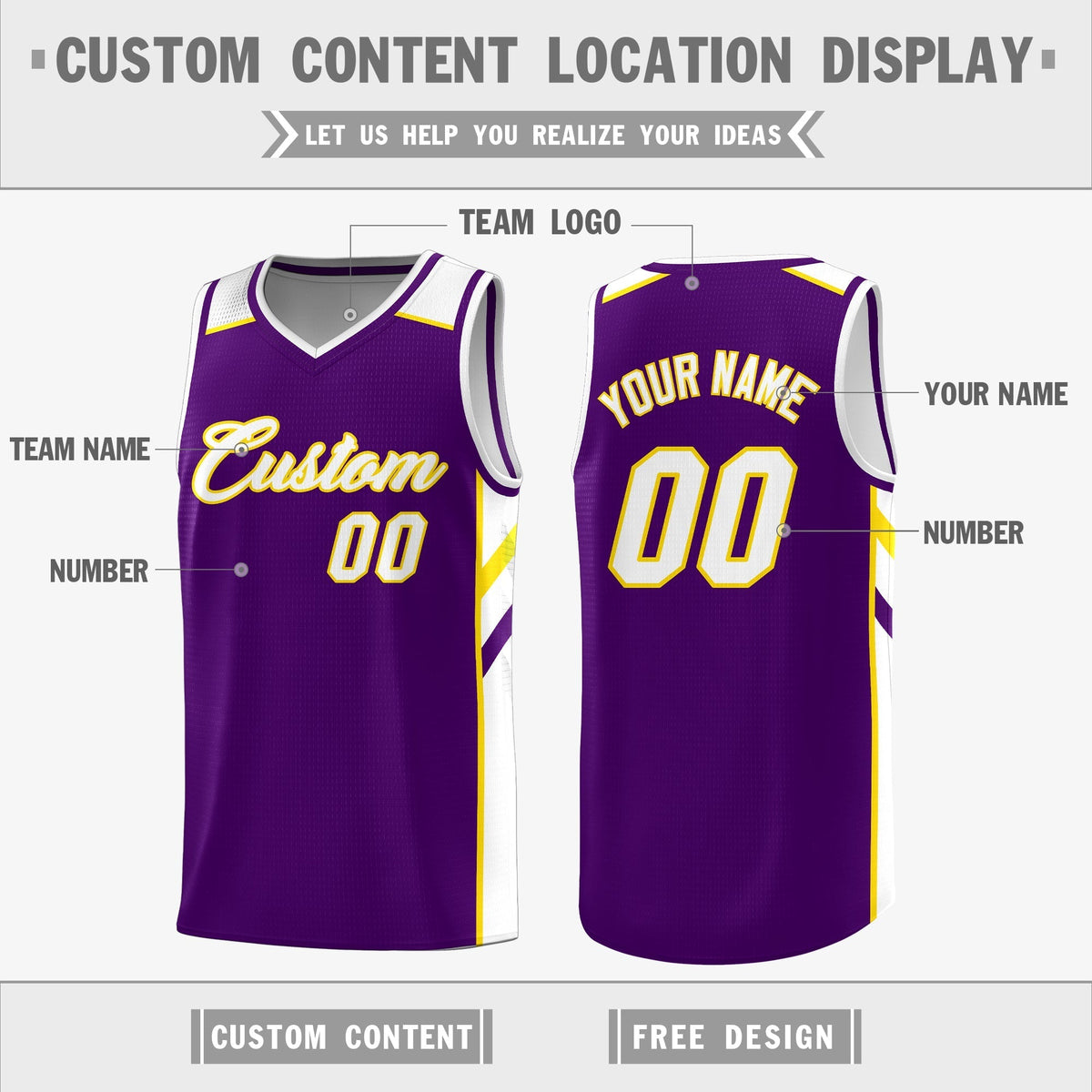 Custom Royal White-Yellow Double Side Tops Fashion Basketball Jersey | KXKSHOP