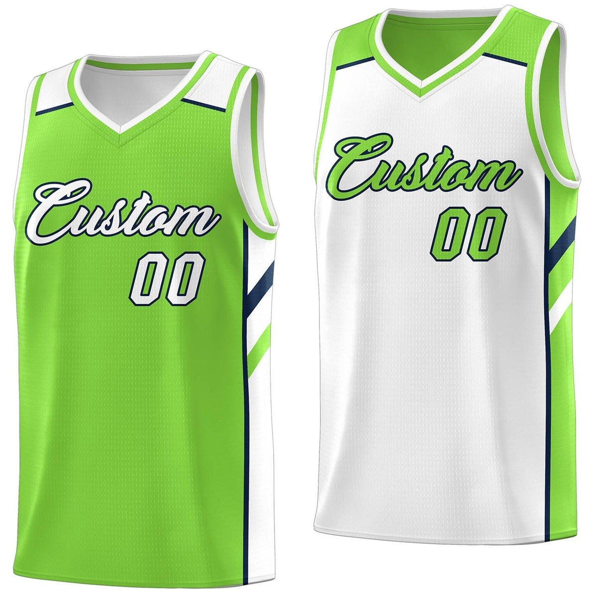 Custom Green Double Side Tops Training Basketball Jersey | KXKSHOP