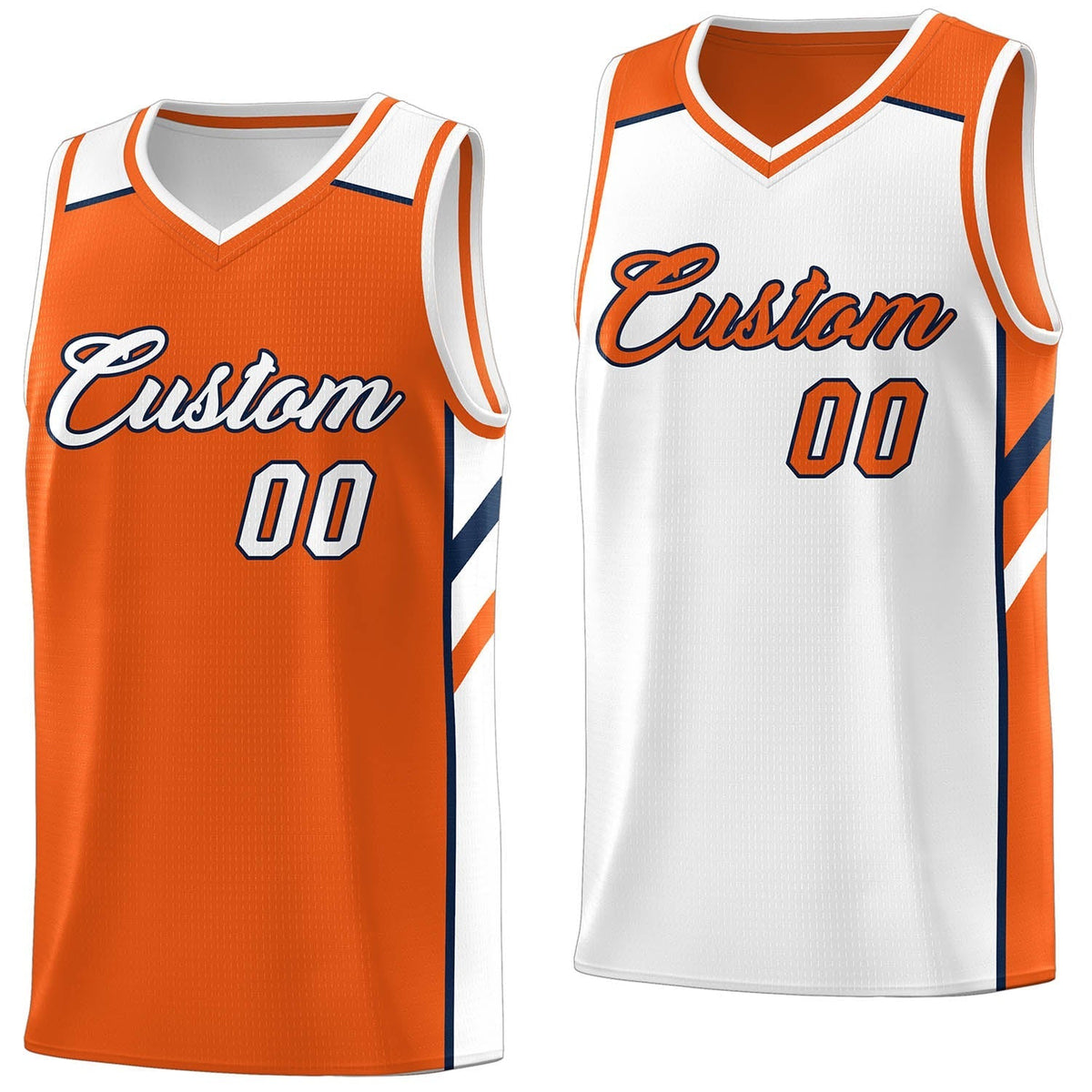 Custom Orange White Double Side Tops Casual Basketball Jersey | KXKSHOP