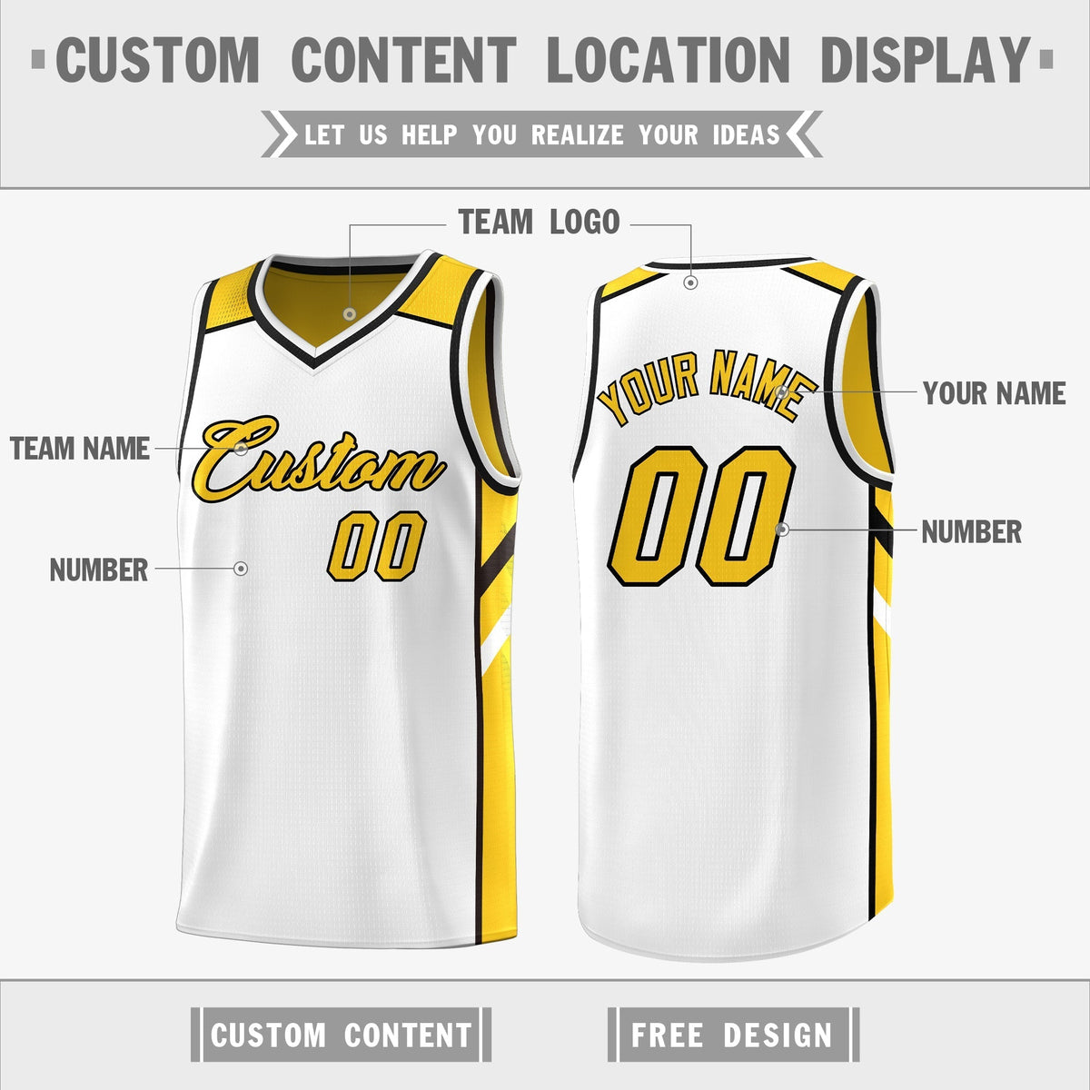 Custom Royal White-Yellow Double Side Tops Fashion Basketball Jersey | KXKSHOP