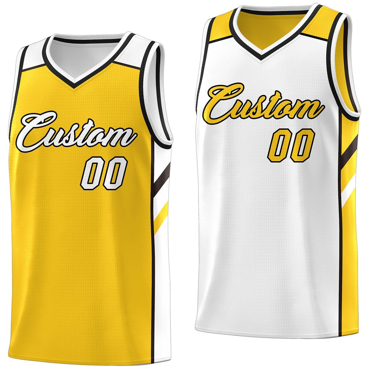 Custom Yellow White Double Side Tops Casual Basketball Jersey | KXKSHOP