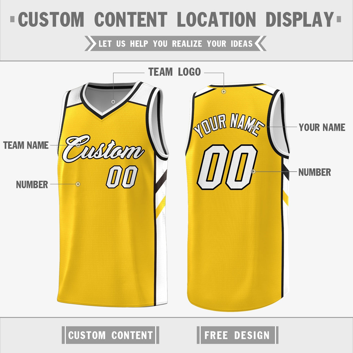 Custom Royal White-Yellow Double Side Tops Fashion Basketball Jersey | KXKSHOP