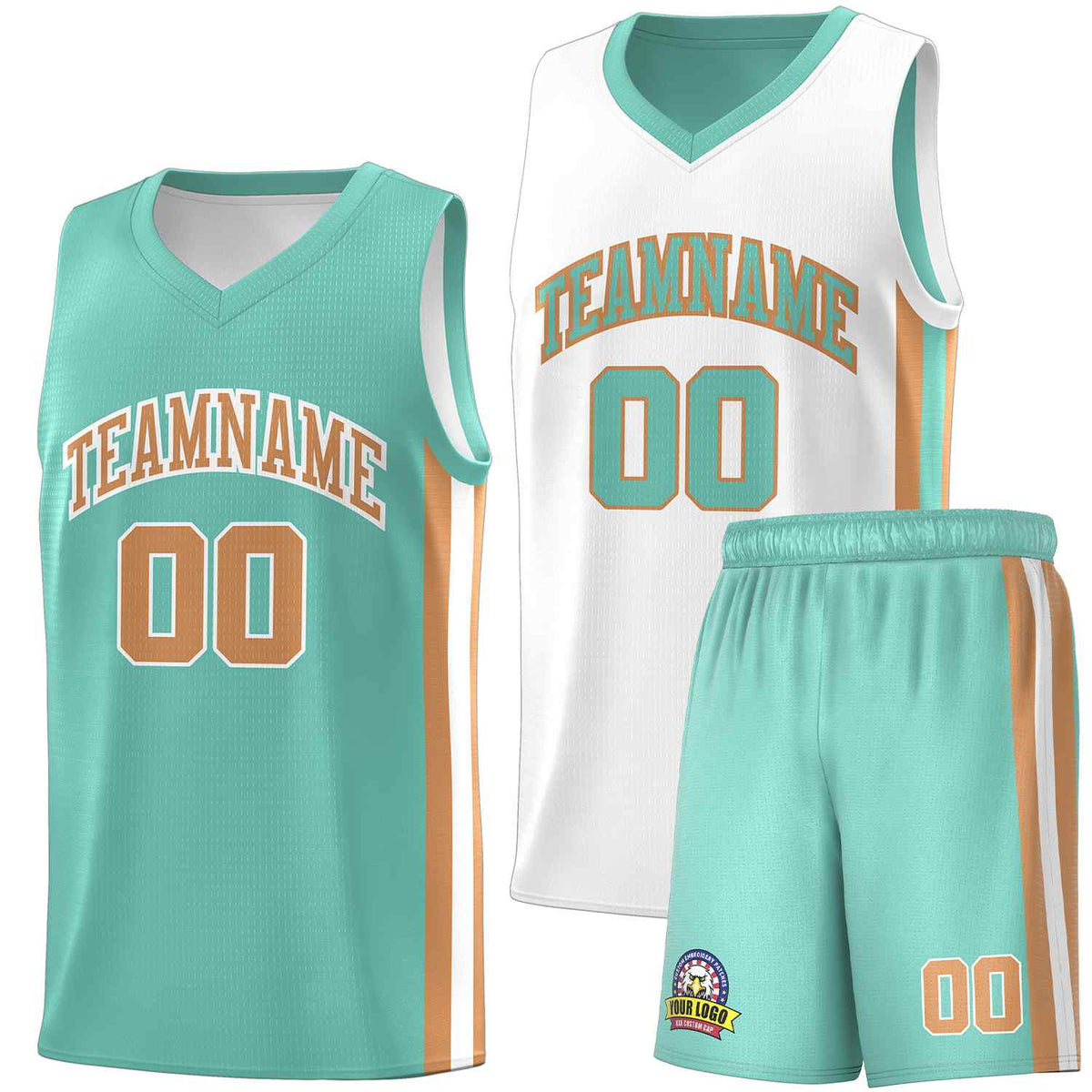 Custom White Orange-Yellow Double Side kits Men Basketball Jersey|KXKSHOP