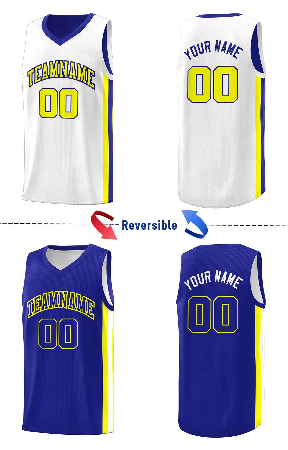 Custom White Orange-Yellow Double Side kits Men Basketball Jersey|KXKSHOP