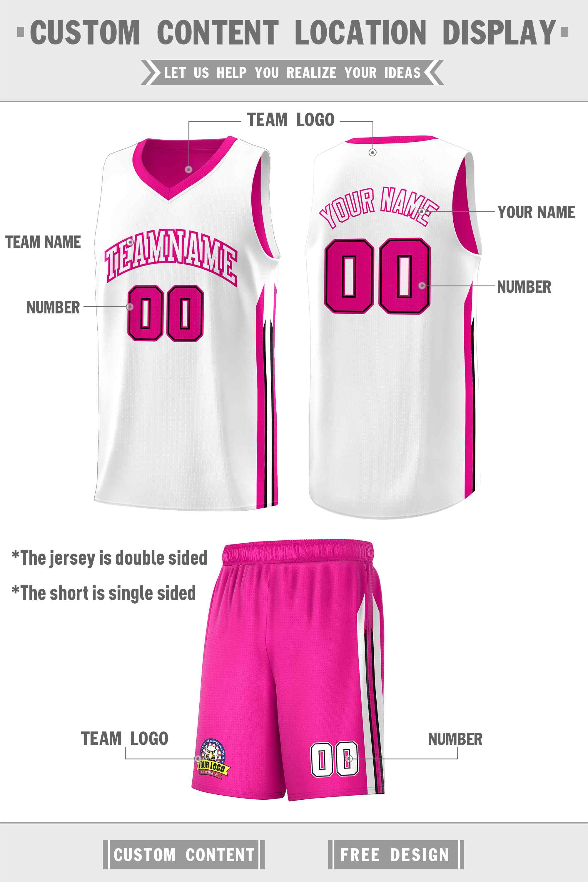 Custom Navy White Double SideKits Men Basketball Jersey | KXKSHOP