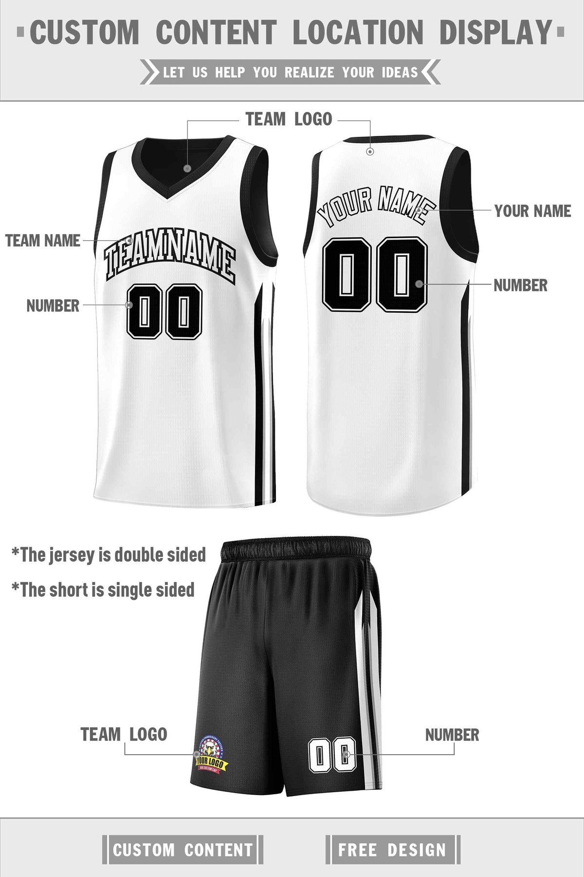 Custom Navy White Double SideKits Men Basketball Jersey | KXKSHOP