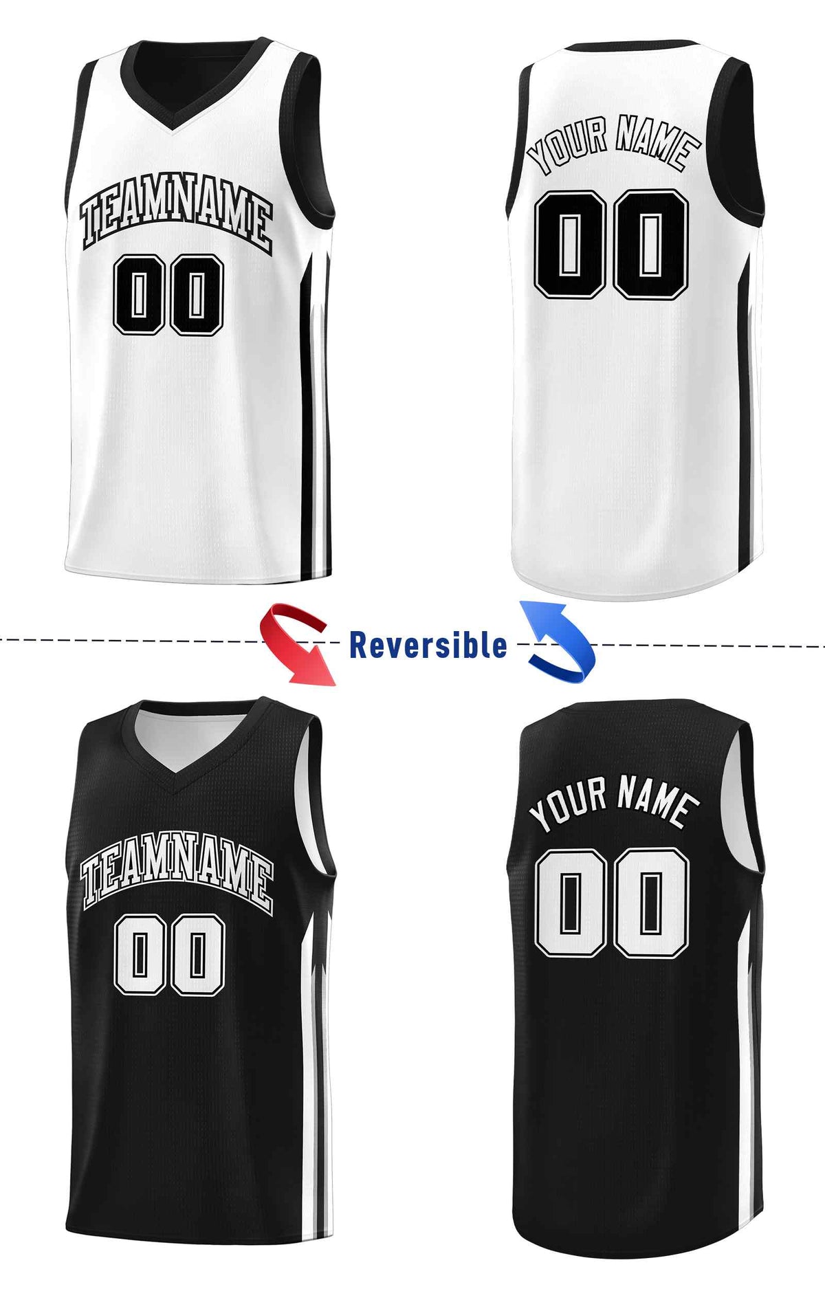Custom Navy White Double SideKits Men Basketball Jersey | KXKSHOP