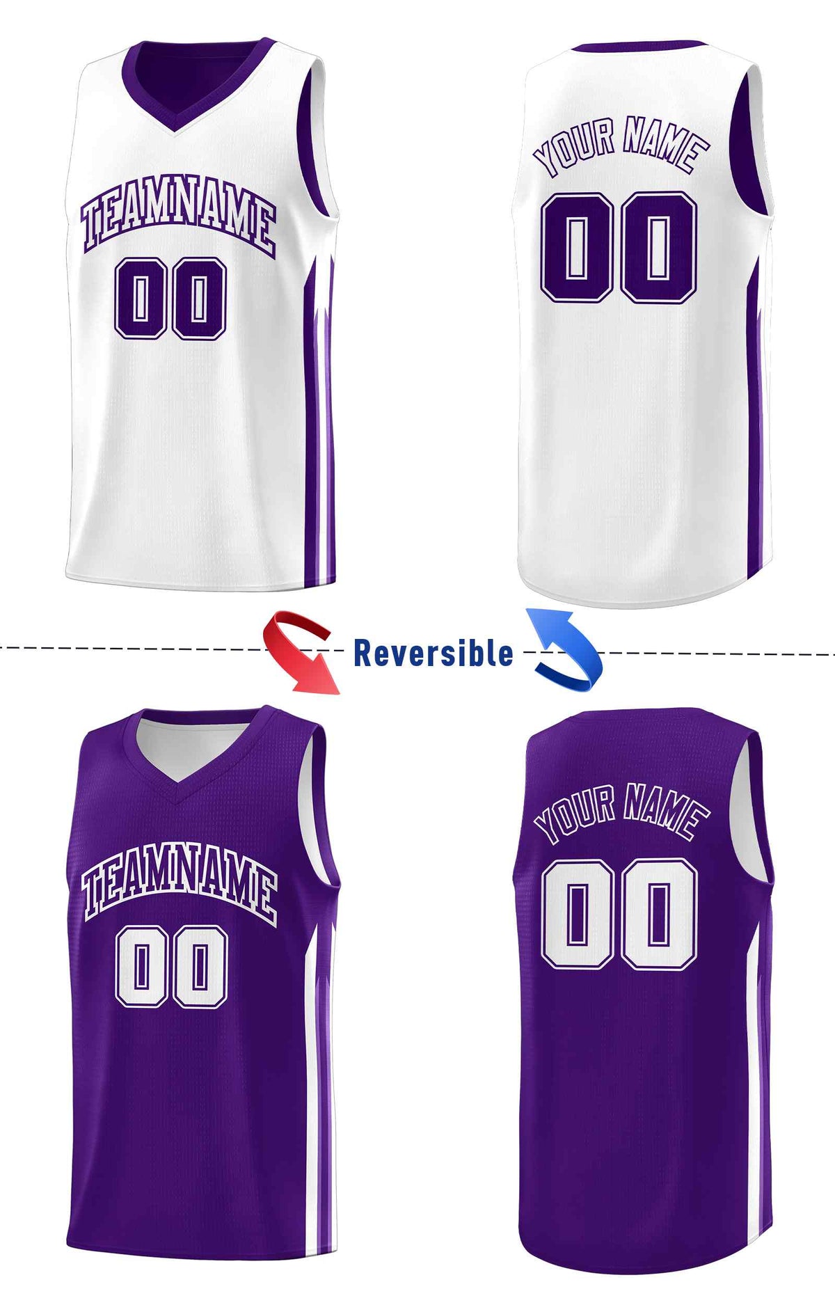Custom Navy White Double SideKits Men Basketball Jersey | KXKSHOP