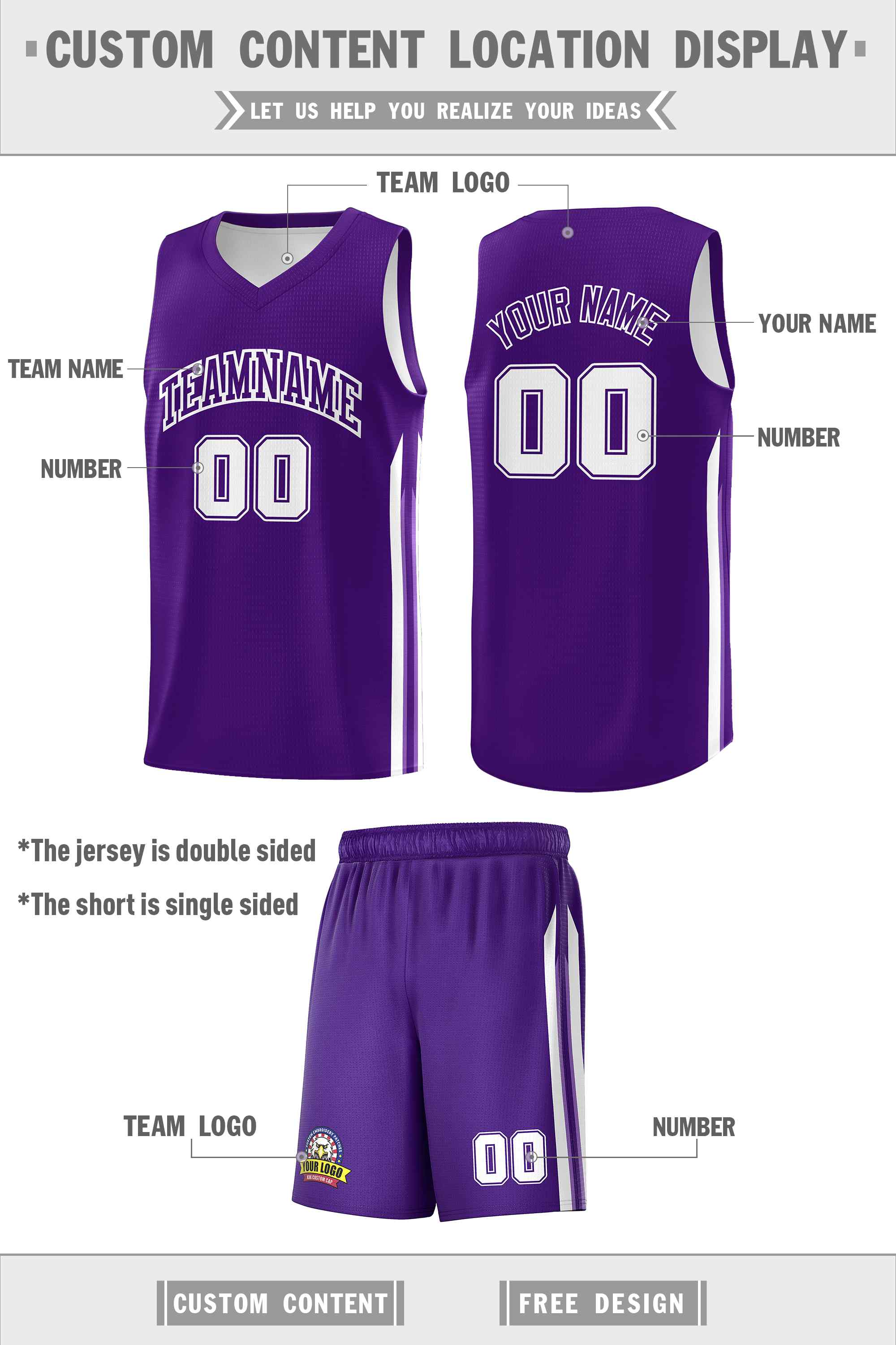 Custom Navy White Double SideKits Men Basketball Jersey | KXKSHOP