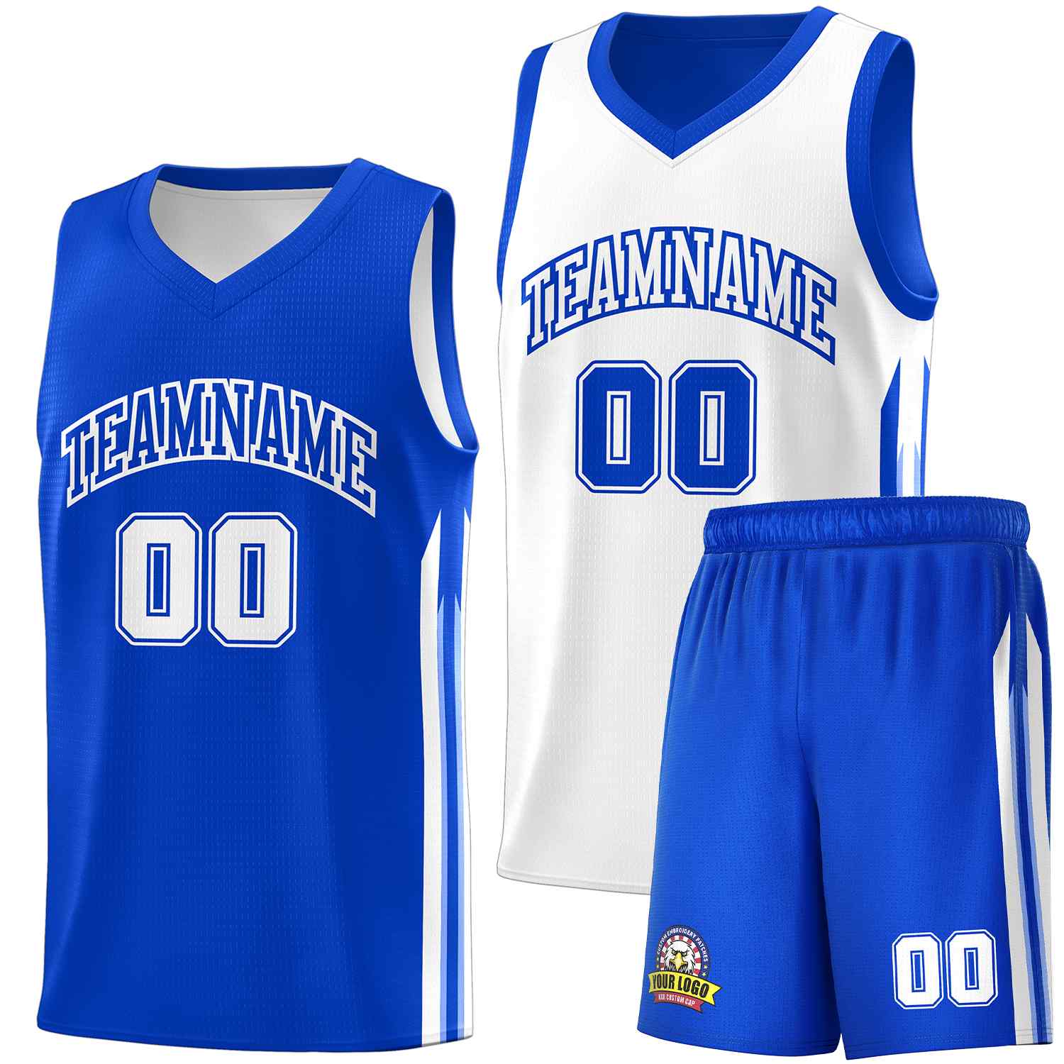 Maillot de basket-ball personnalisé Royal White Double SideKits pour homme