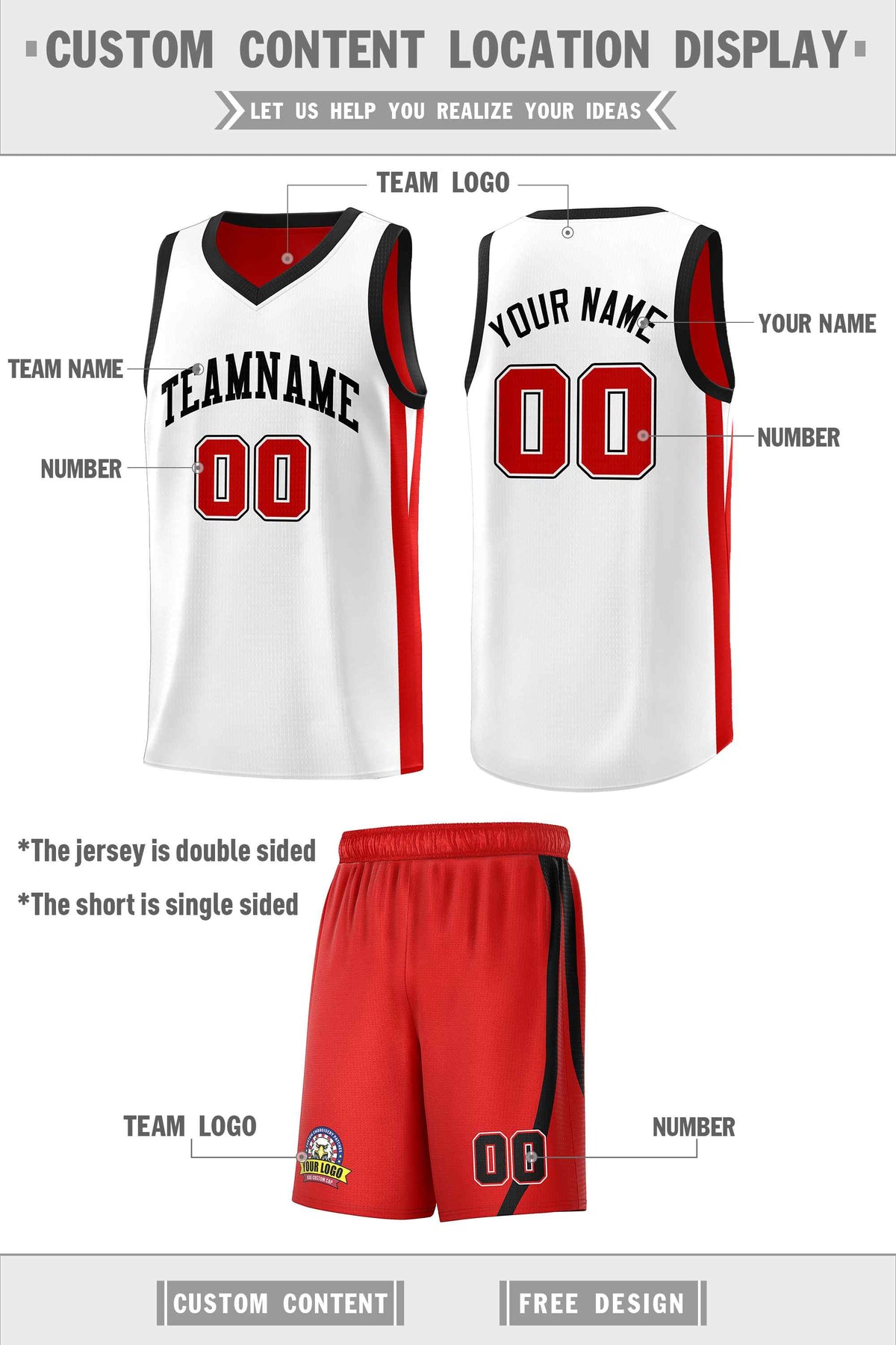 Custom Black White Double Side Sets Men Basketball Jersey | KXKSHOP