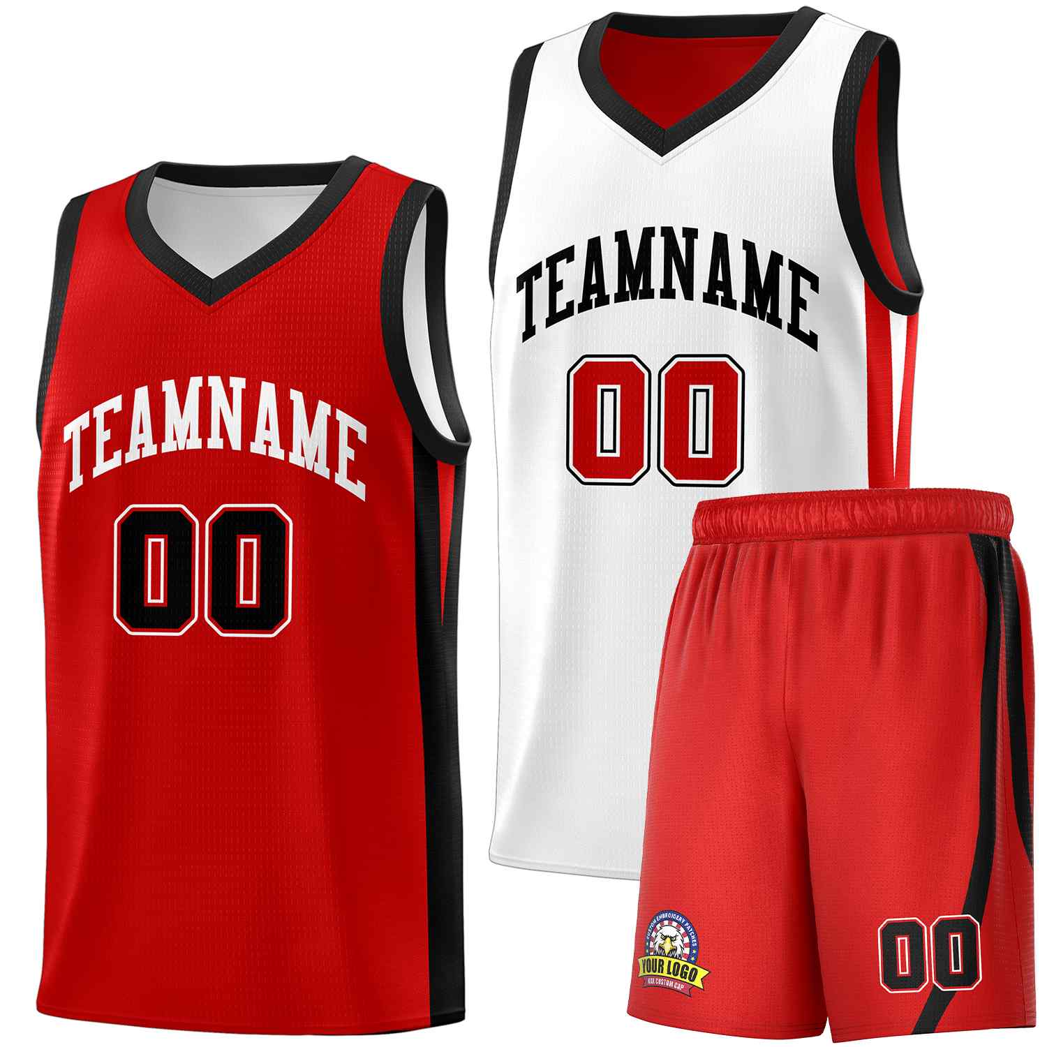 Custom Black White Double Side Sets Men Basketball Jersey | KXKSHOP