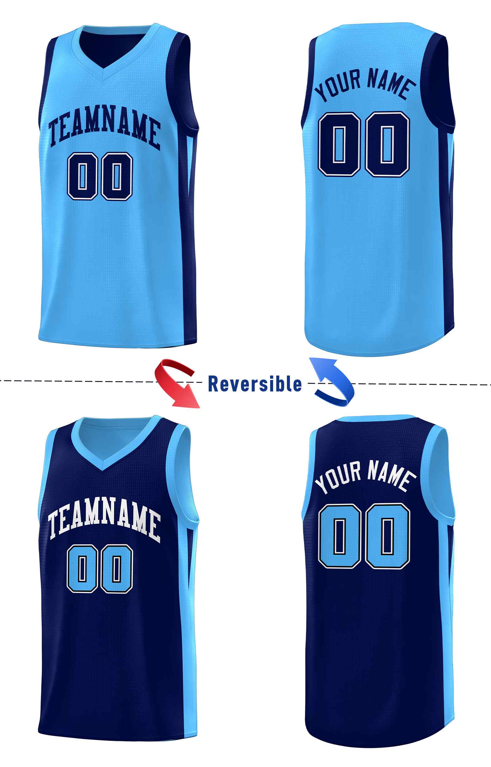 Custom Black White Double Side Sets Men Basketball Jersey | KXKSHOP
