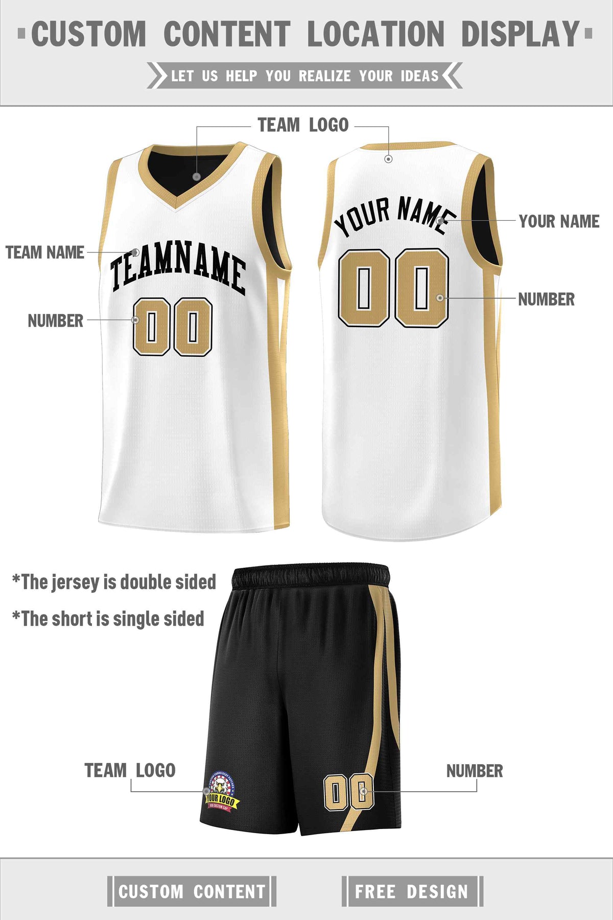 Custom Black White Double Side Sets Men Basketball Jersey | KXKSHOP