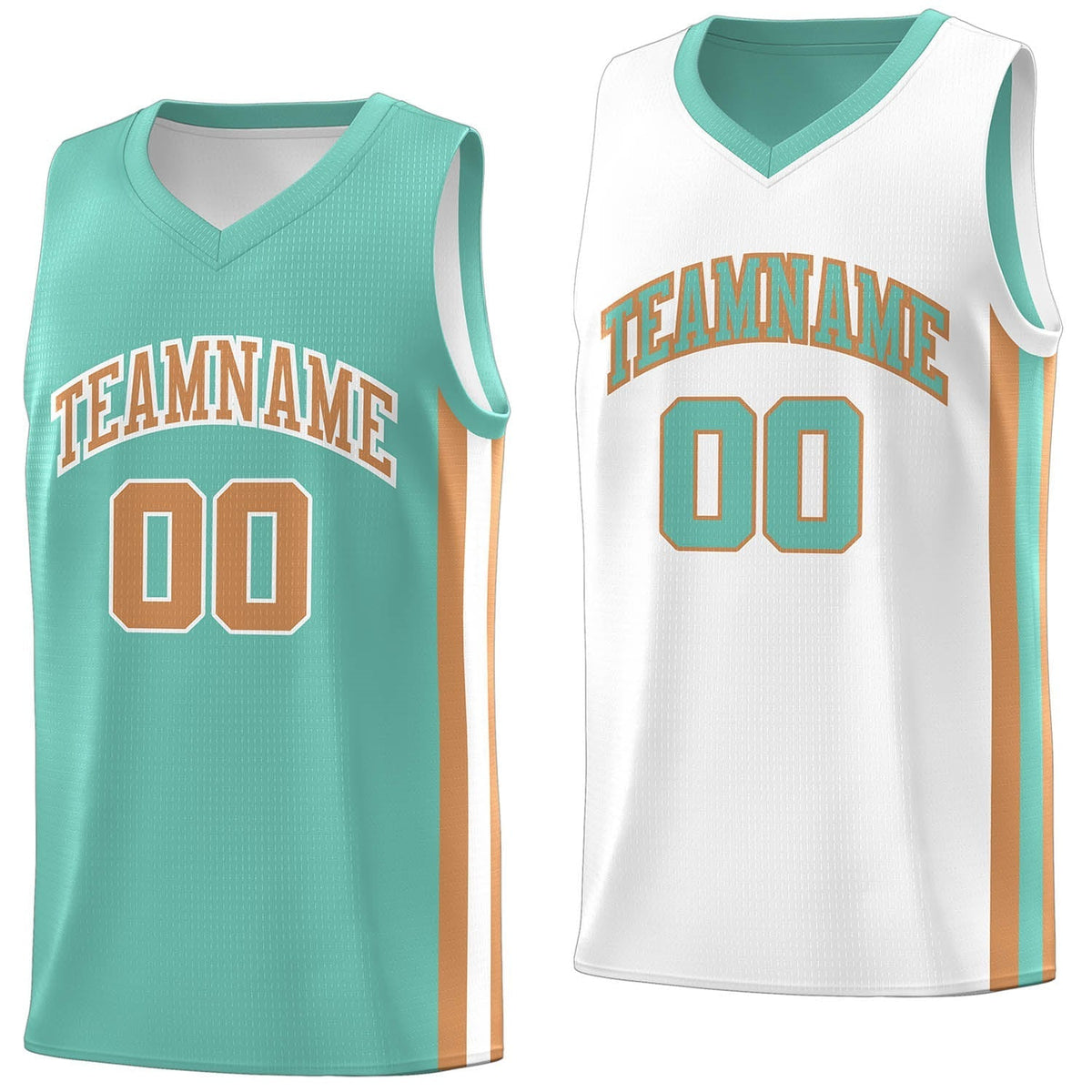 Custom White Orange Double Side Tops Basketball Jersey | KXKSHOP