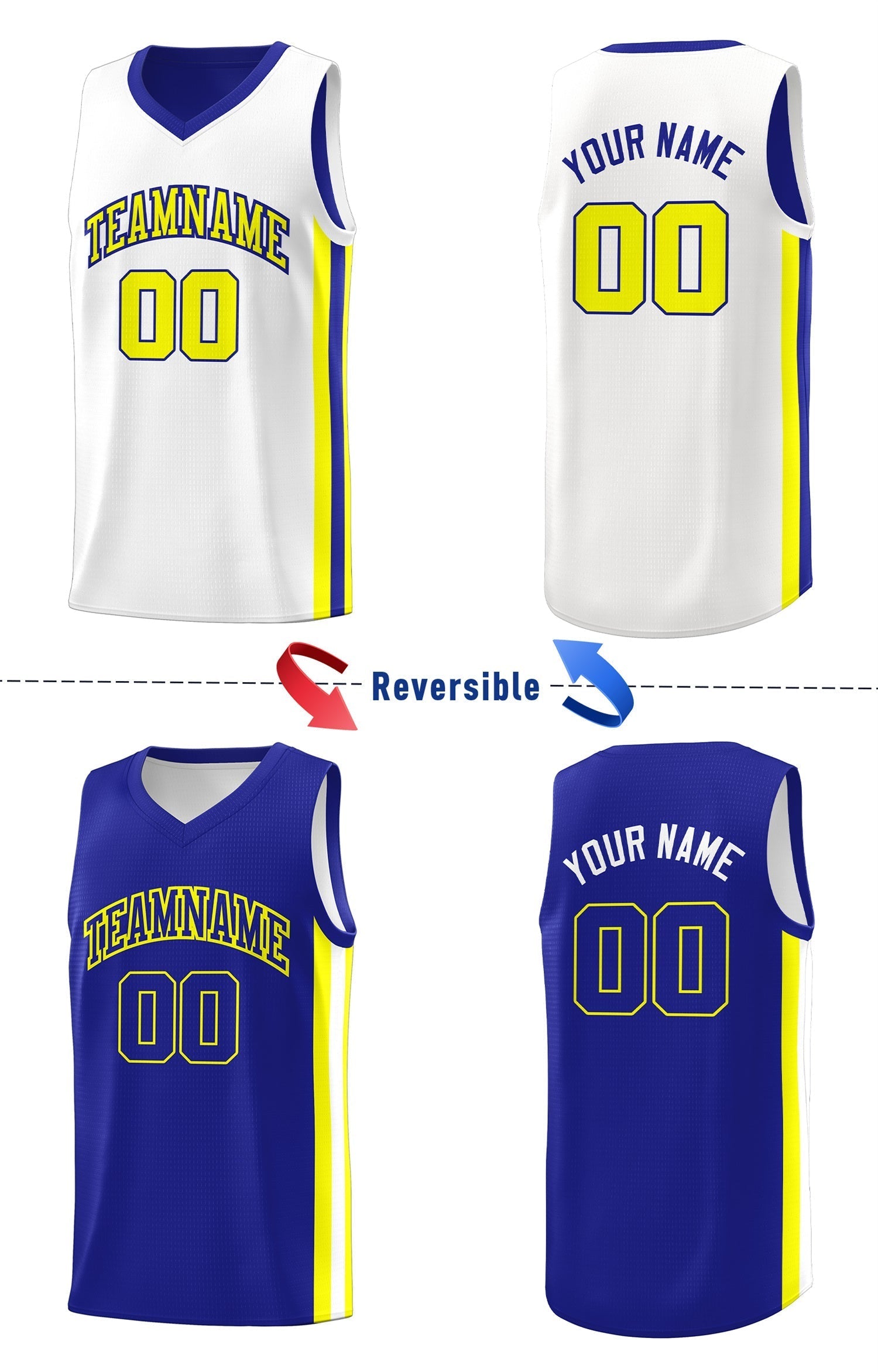 Custom White Orange Double Side Tops Basketball Jersey | KXKSHOP