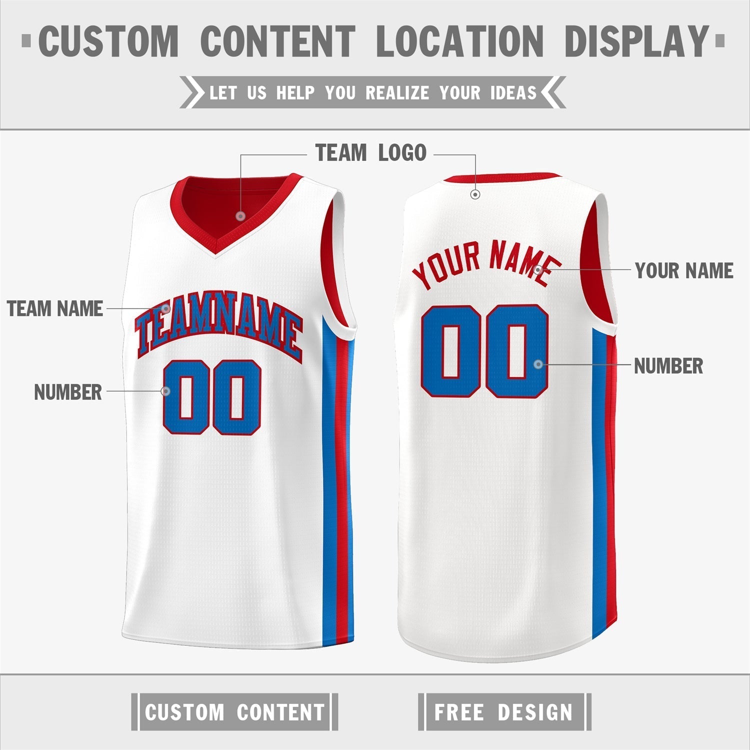 Custom White Orange Double Side Tops Basketball Jersey | KXKSHOP