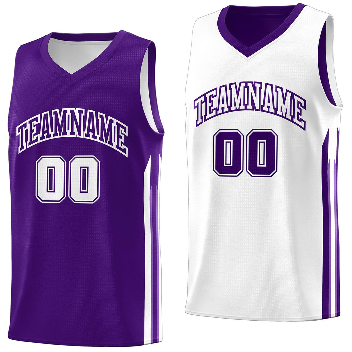 Custom Purple White Double Side Tops Men Training Basketball Jersey