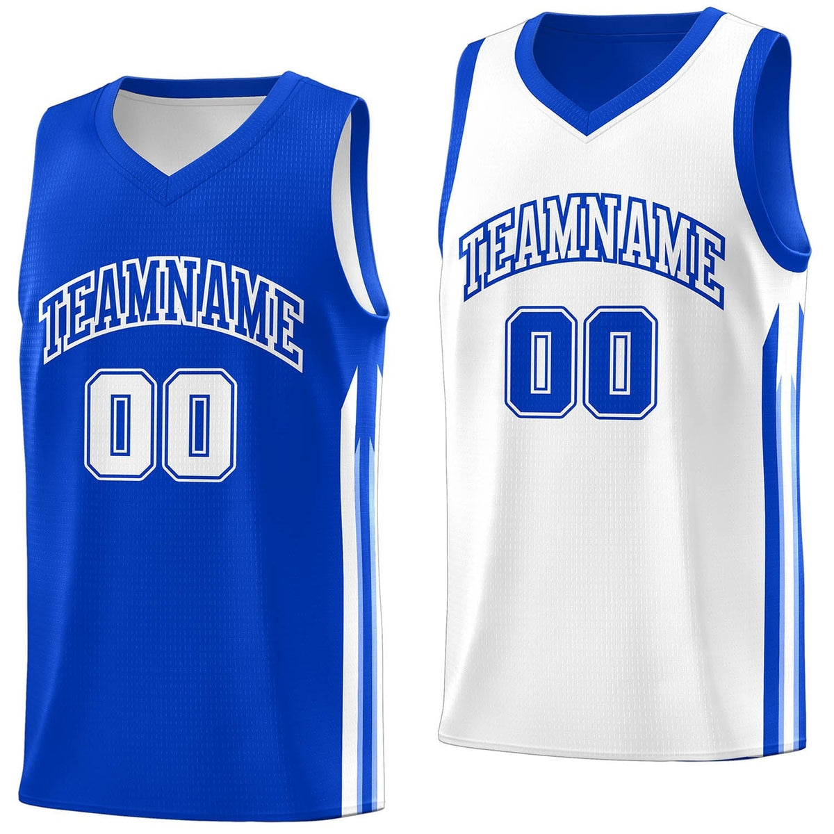 Custom Royal White Double Side Tops Men Training Basketball Jersey
