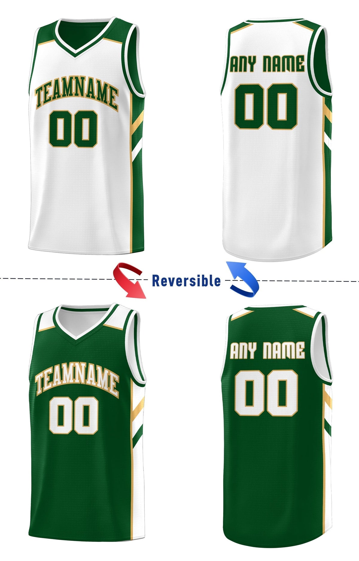 Custom Royal White-Yellow Double Side Tops Fashion Basketball Jersey | KXKSHOP