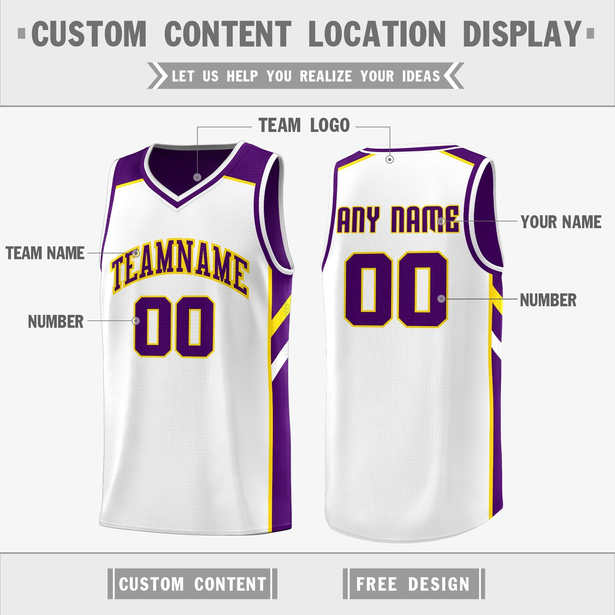 Custom Royal White-Yellow Double Side Tops Fashion Basketball Jersey | KXKSHOP