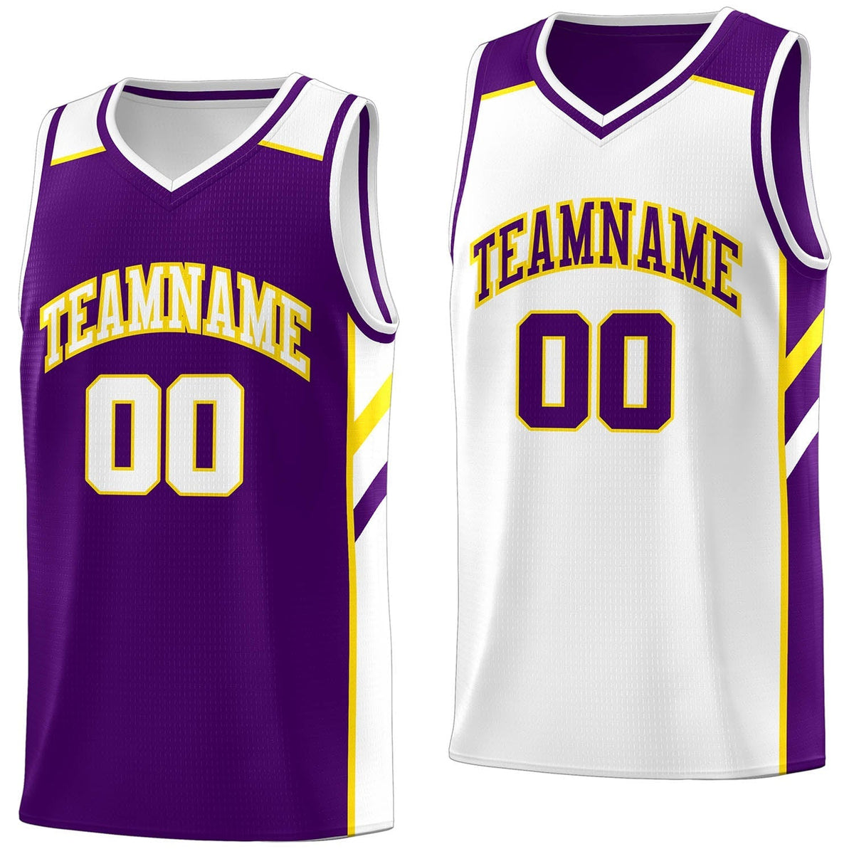 Custom Royal White-Yellow Double Side Tops Fashion Basketball Jersey | KXKSHOP