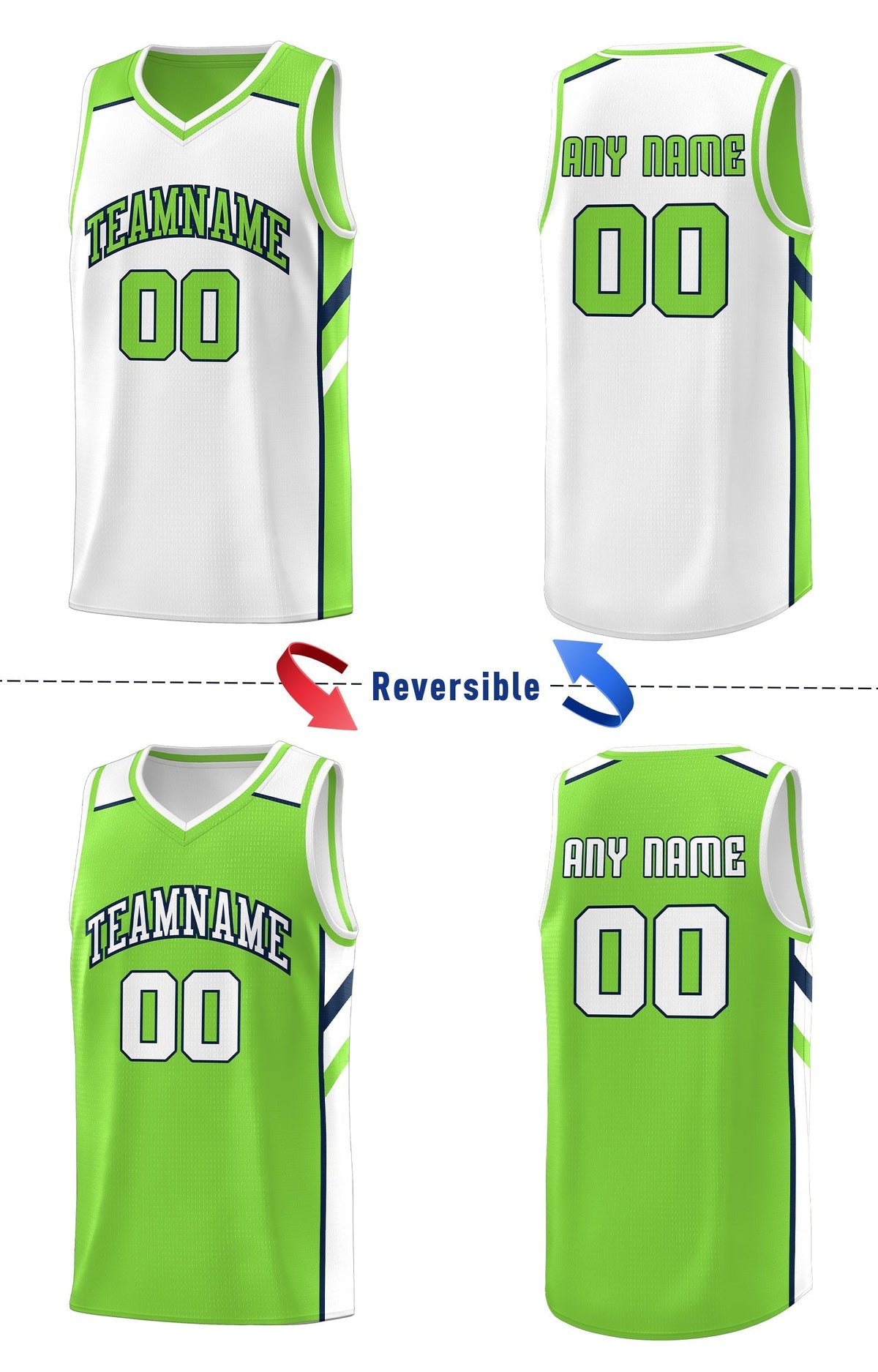 Custom Royal White-Yellow Double Side Tops Fashion Basketball Jersey | KXKSHOP