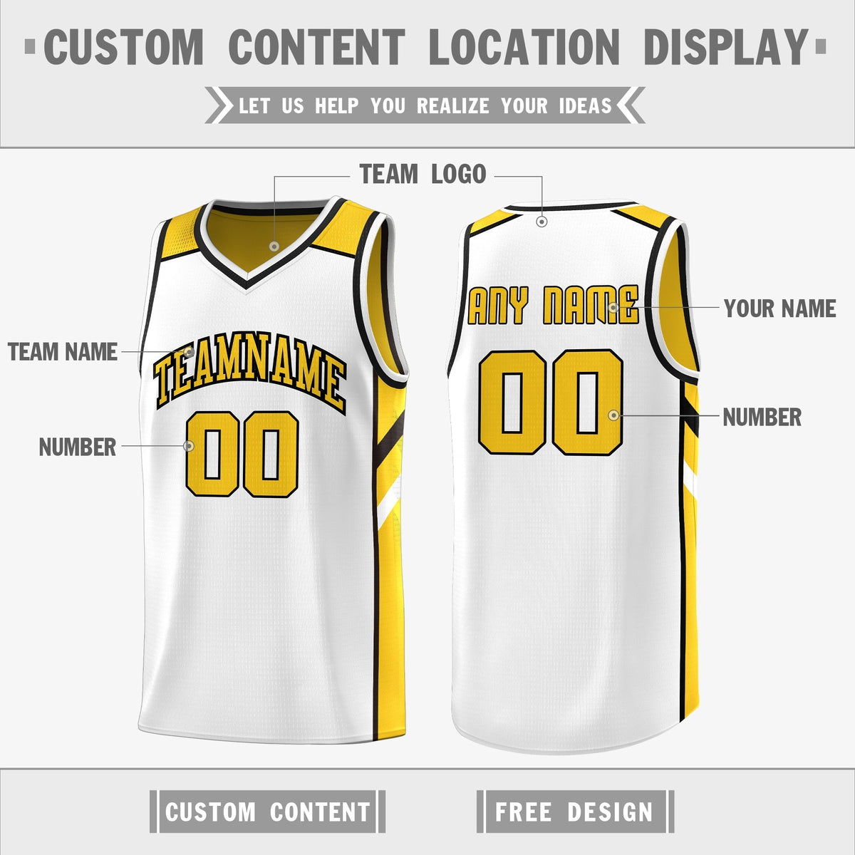 Custom Royal White-Yellow Double Side Tops Fashion Basketball Jersey | KXKSHOP