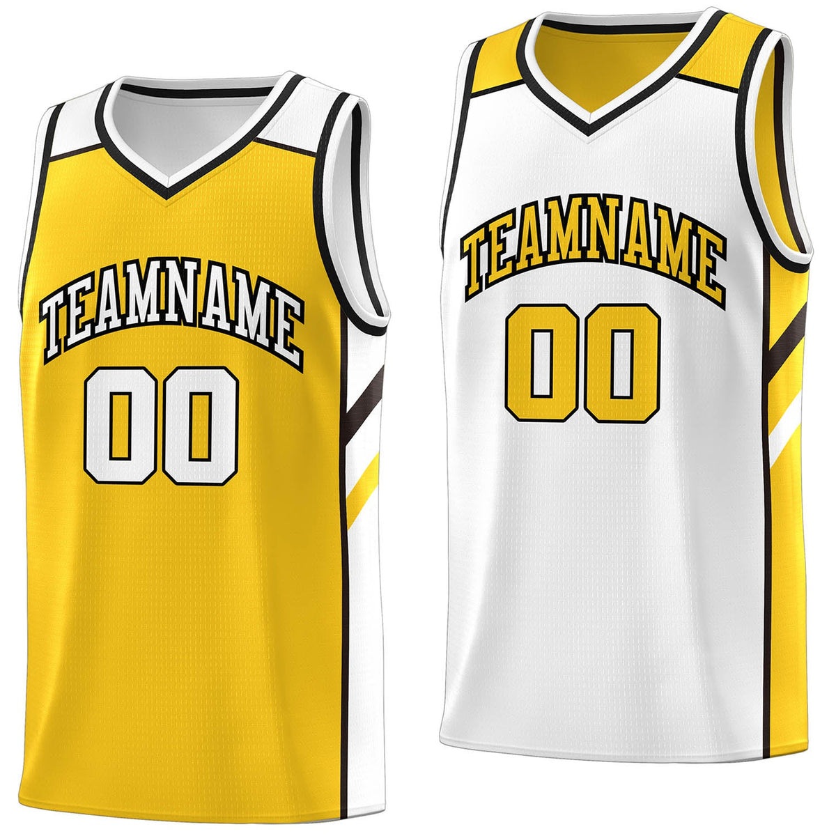 Custom Royal White-Yellow Double Side Tops Fashion Basketball Jersey | KXKSHOP