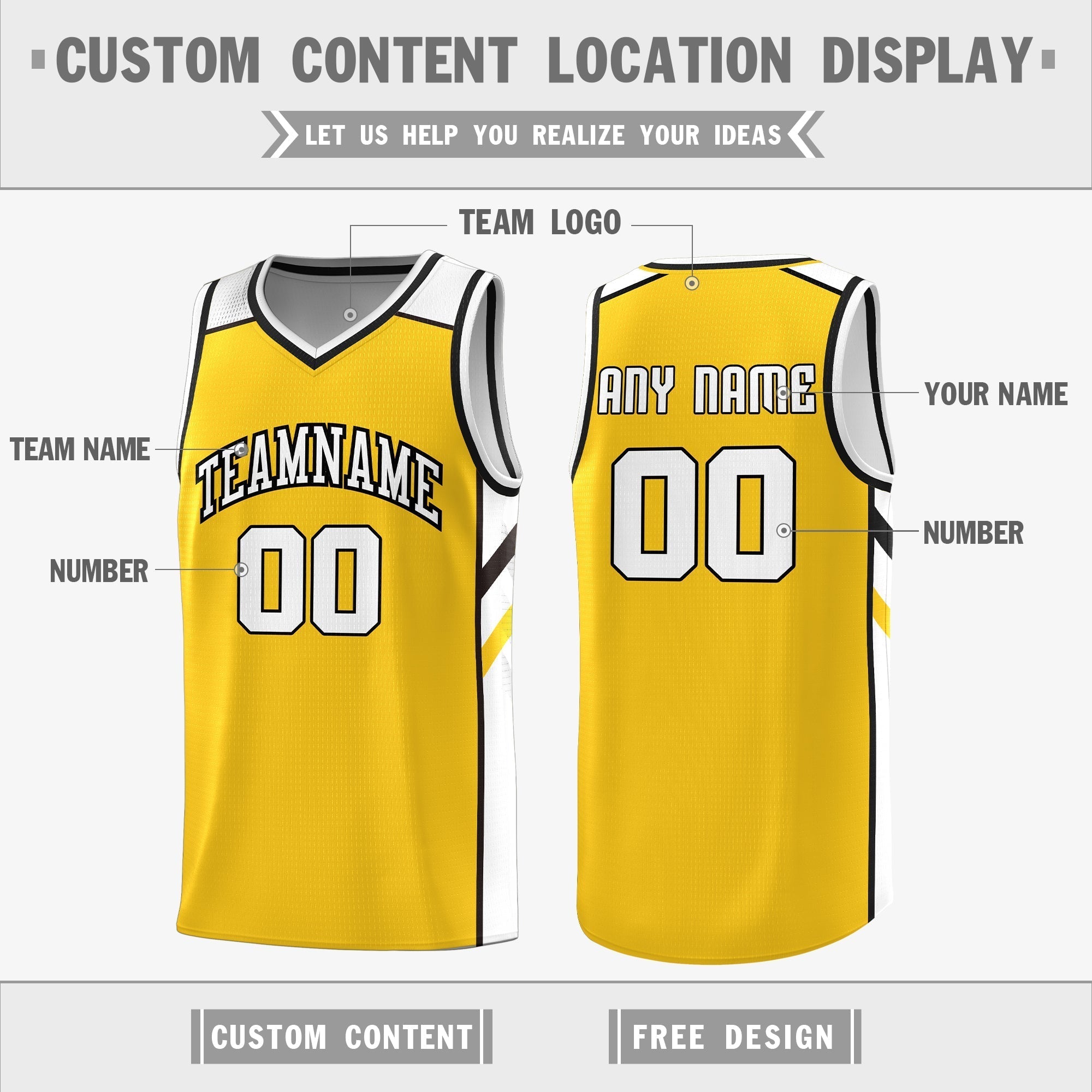 Custom Royal White-Yellow Double Side Tops Fashion Basketball Jersey | KXKSHOP