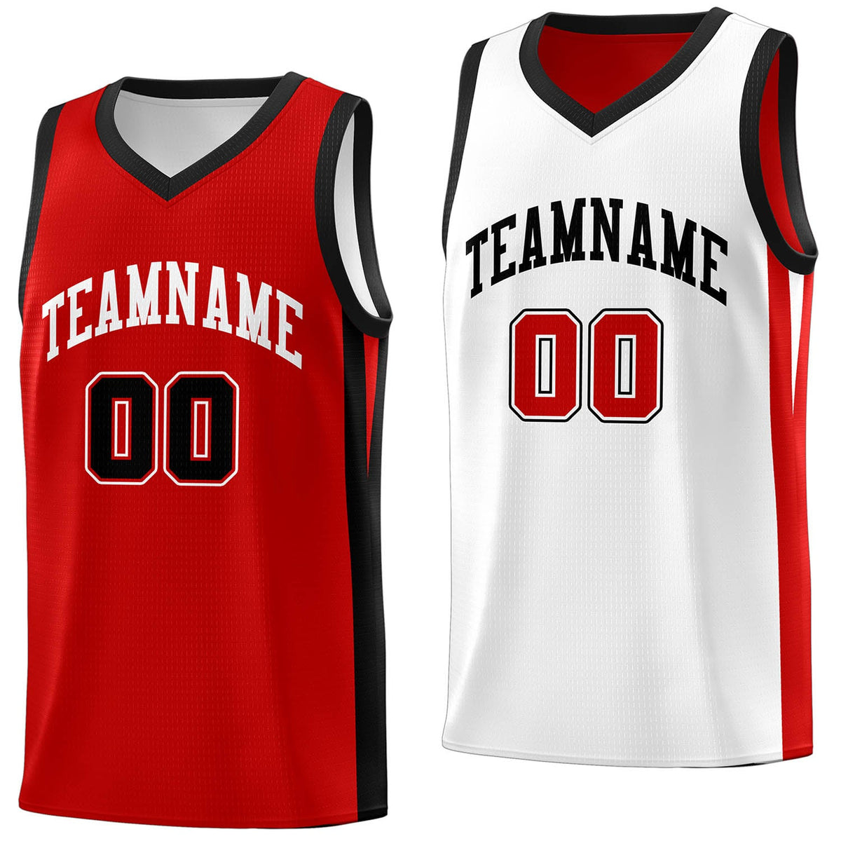 Custom Red White Double Side Tops Athletic Basketball Jersey
