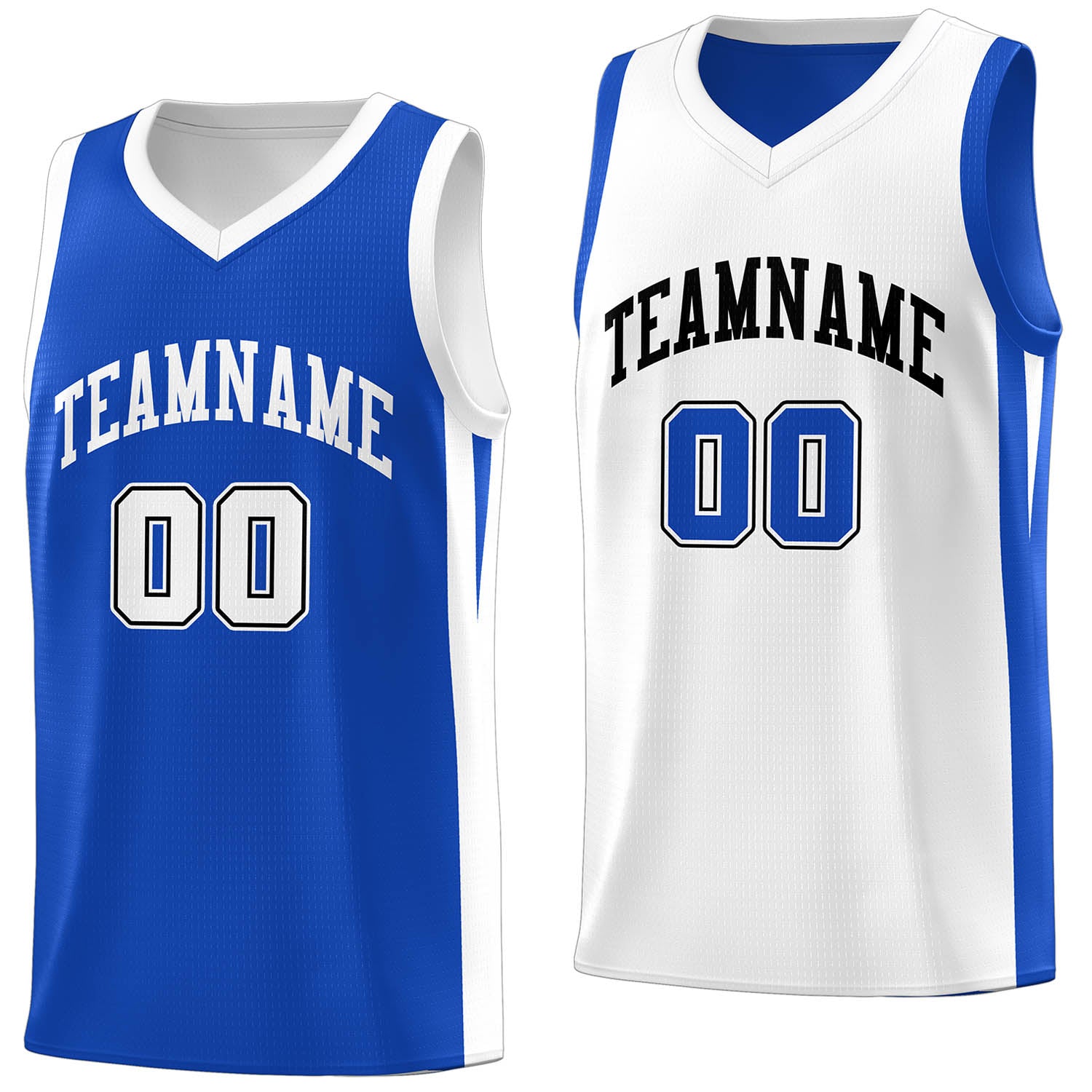 Benutzerdefinierte Royal White Double Side Tops Athletic Basketball Jersey