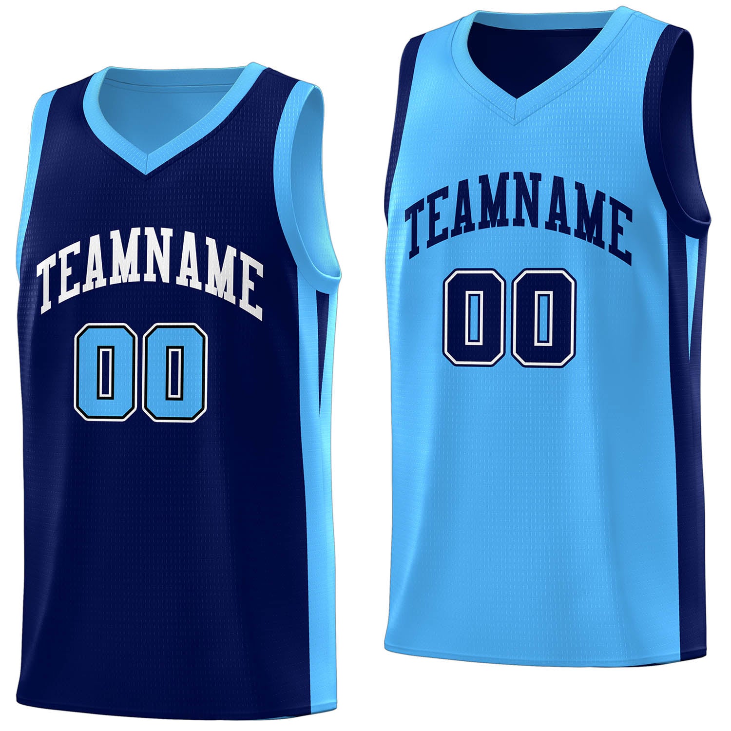 Benutzerdefinierte Marineblau Doppel Seite Tops Athletische Basketball Jersey